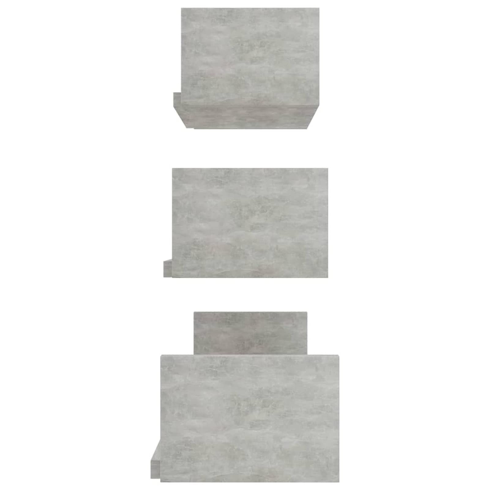 Tidyard 3-Piece Floating Shelves Set - Chipboard Wall Mounted Display Shelves for Collectibles, Photos & Decor - Concrete Gray - Perfect for Living Room, Bedroom, Home & Office Organization & Storage