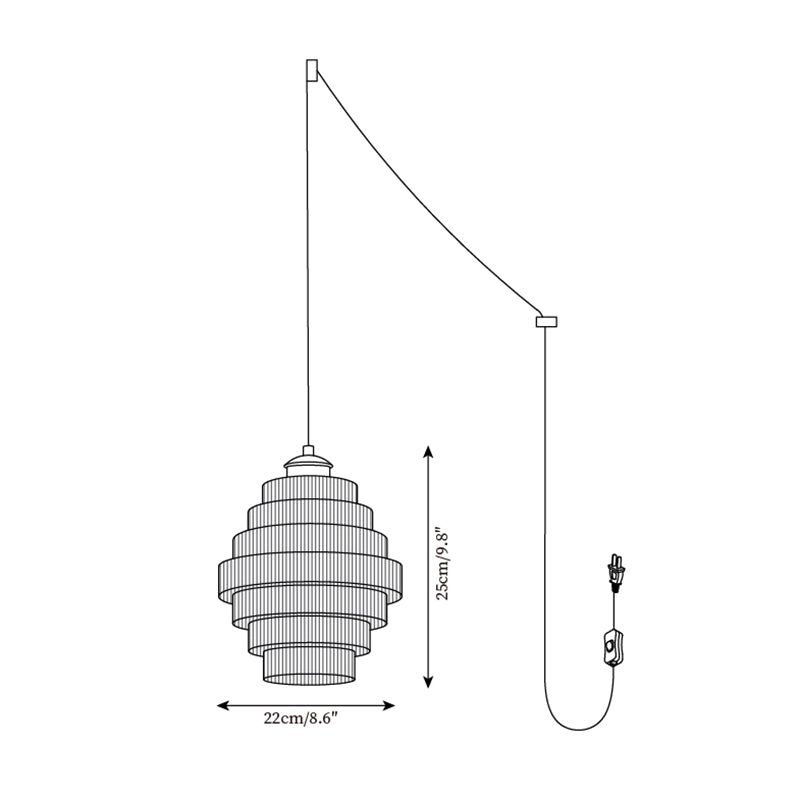 Luella Glass Plug In Pendant Lamp - Modern Hanging Light Fixture for Kitchen Island, Dining Room & Bedroom Decor