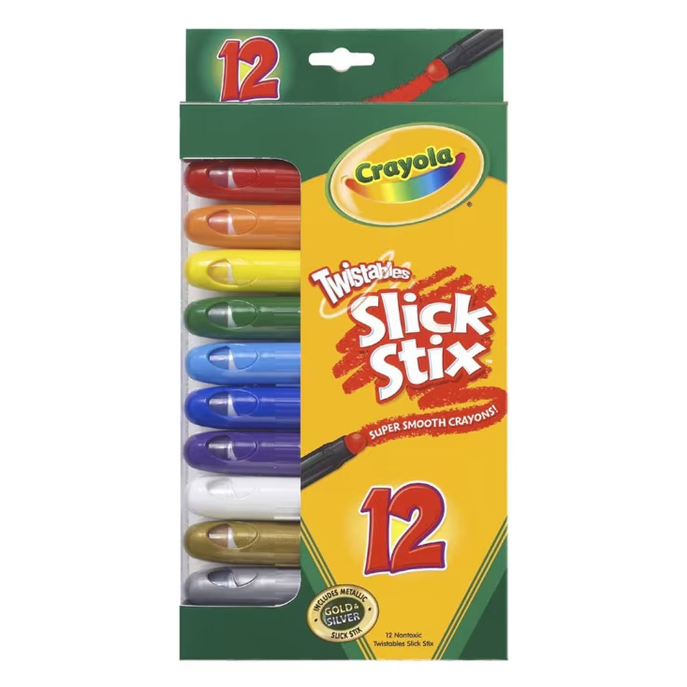 12-Piece Crayola Creative Slick Stix Crayons for Kids - Washable & Non-Toxic Art Supplies for Toddlers 36 Months+ - Perfect for Classroom, Home & Travel Drawing Activities