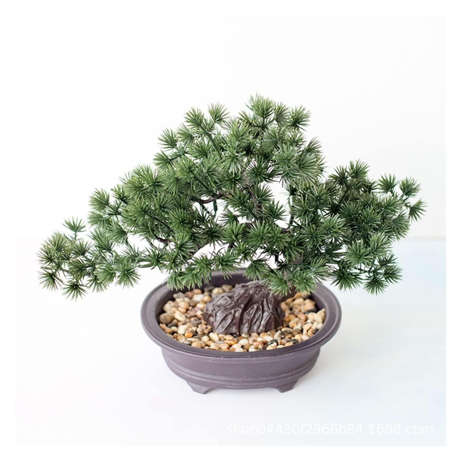 Realistic Artificial Bonsai Tree - Small Faux Pine Potted Plant for Home & Office Desk Decor - Indoor Greenery Decoration for Living Room, Bedroom, Workspace (Color: A)