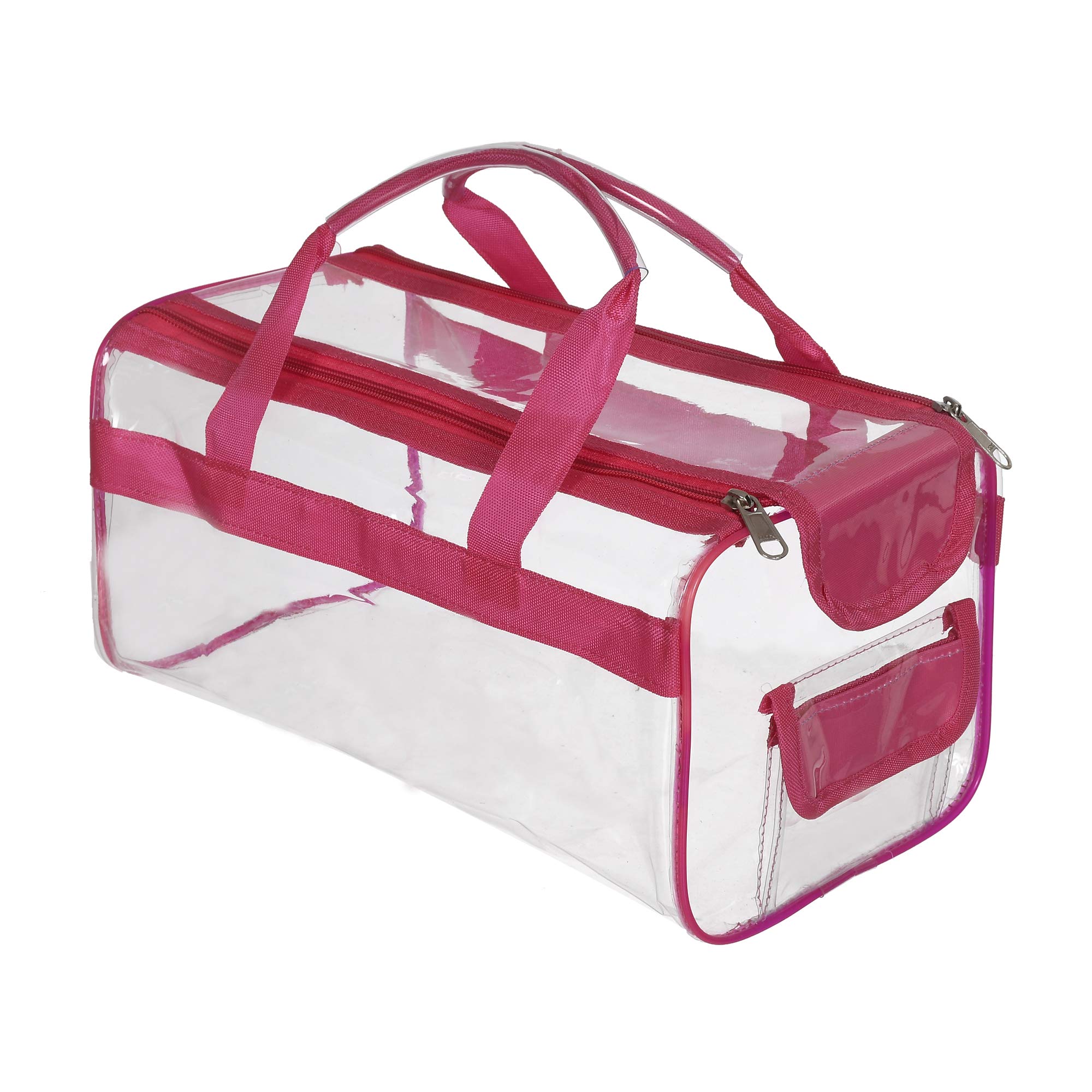 Kuber Industries Travel Toiletry Bag - Waterproof Cosmetic Pouch for Women & Men, Small Pink Organizer for Makeup, Shampoo, Toothbrush | Perfect for Vacation, Gym, Camping & Air Travel