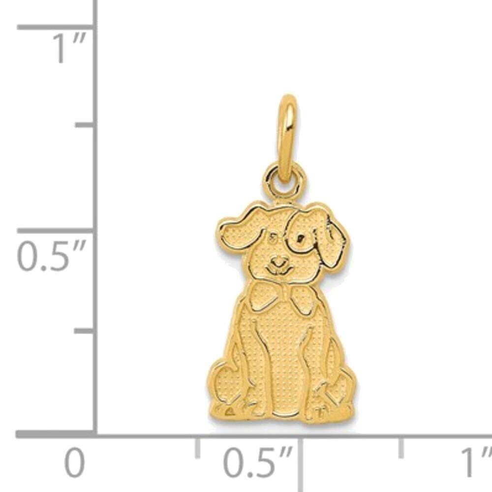 14K Yellow Gold Puppy Charm Jewelry for Pet Lovers