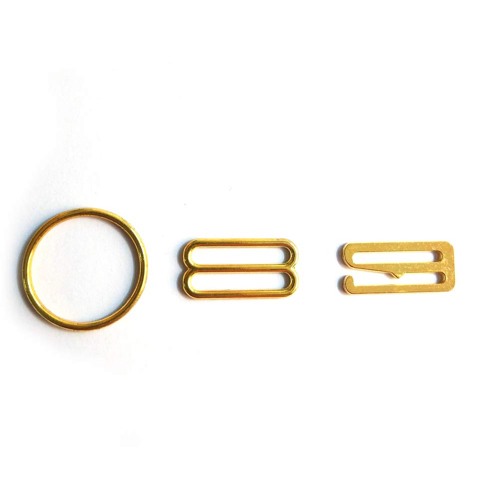 150pcs Metal Bra Strap Adjusters - 25mm Gold Lingerie Hardware Clips for Sewing & DIY - Perfect for Bra Repair, Strap Replacement & Underwear Accessories