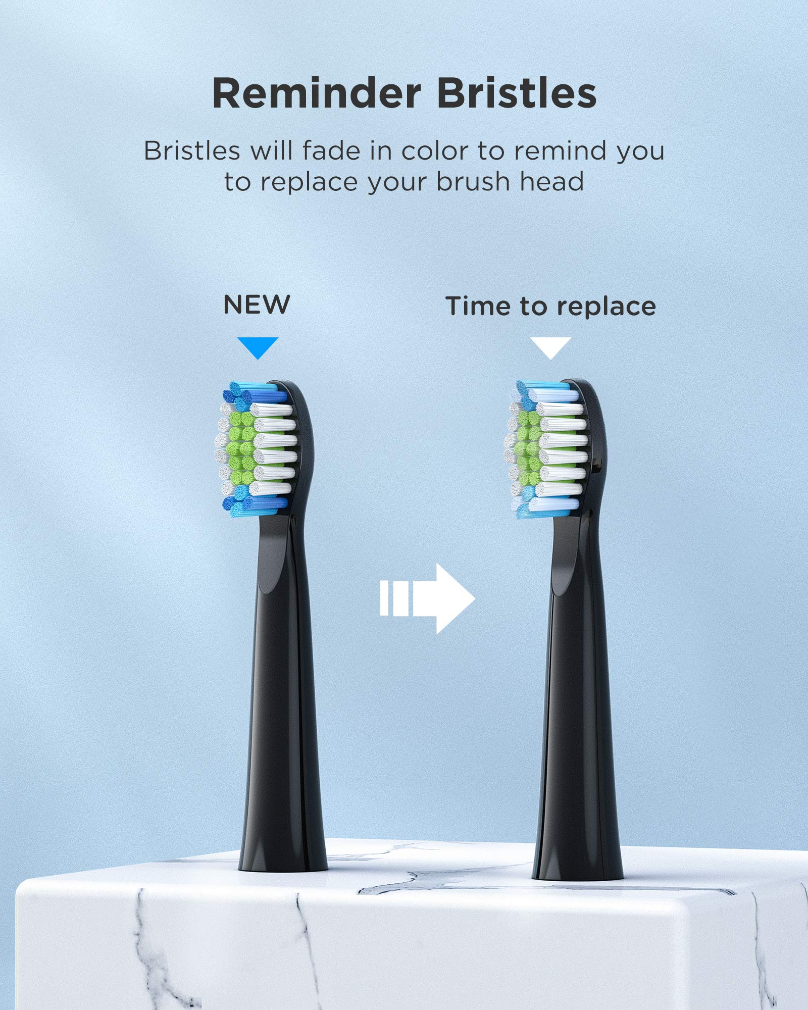 NINICE Sonic Electric Toothbrush for Adults & Kids - Rechargeable Toothbrush with 8 Brush Heads, 5 Cleaning Modes, 2-Minute Timer, 30-Day Battery Life (Black) - Perfect for Family Oral Care & Travel