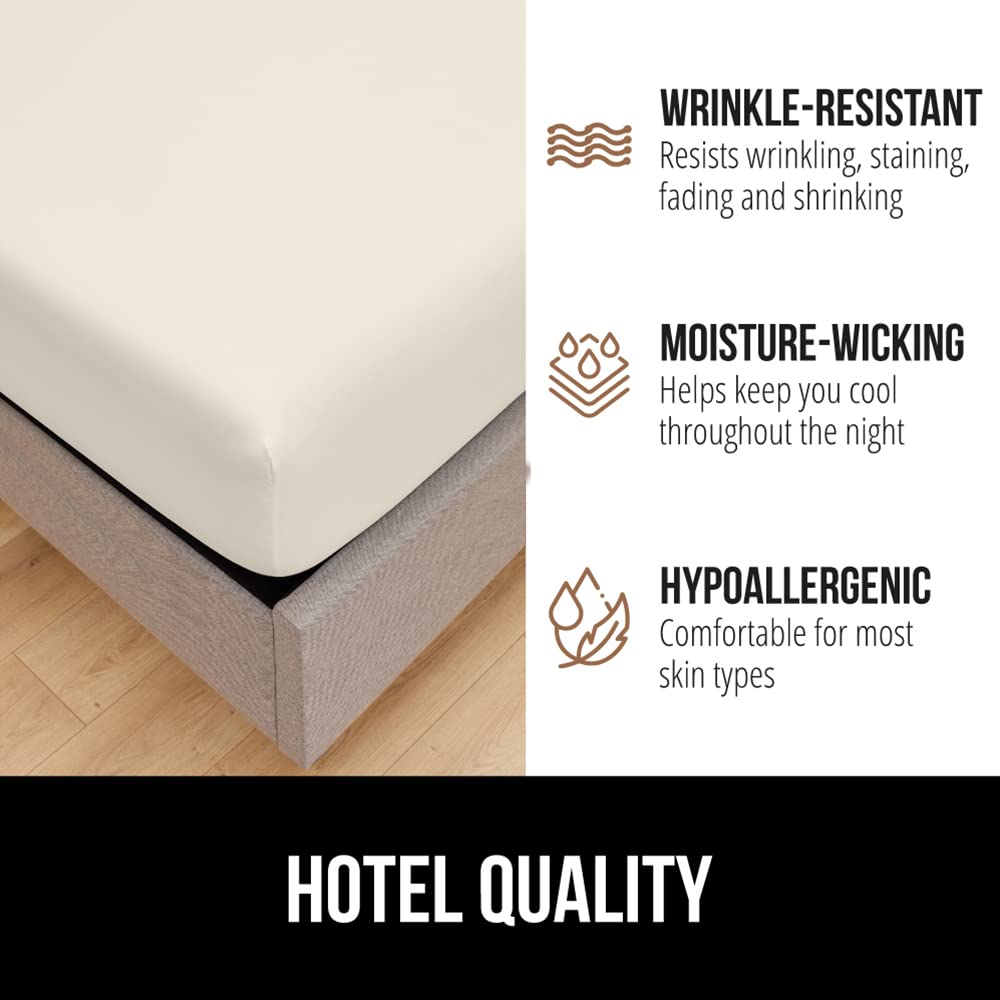 GORILLA GRIP Fitted Sheets Full Size, Soft Microfiber for Deep Pocket Mattress - Perfect for Bedroom & Guest Room