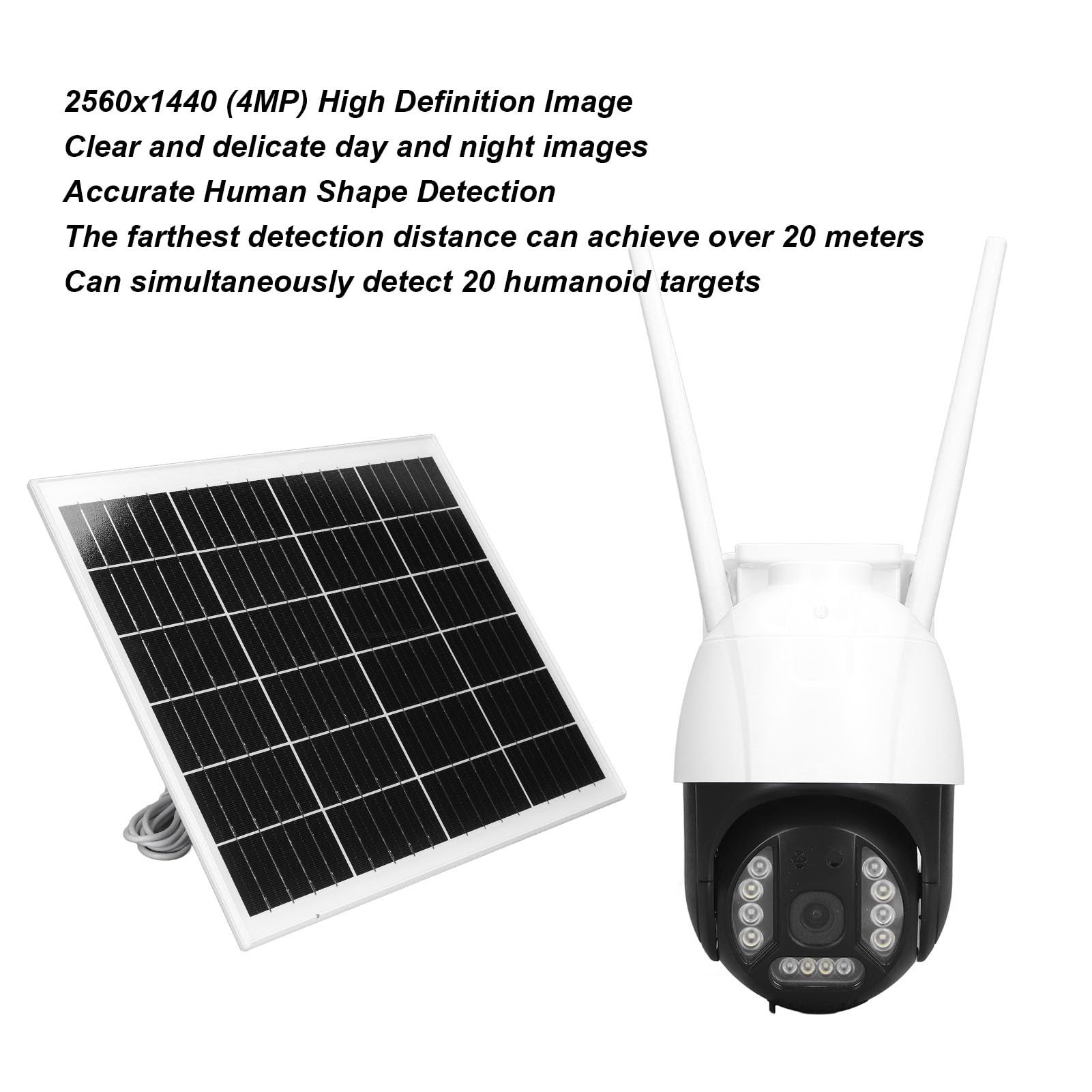 4G 4MP Outdoor Security Camera with Color Night Vision & Human Detection - Wireless Home Surveillance for Yard, Garage, and Front Door Protection