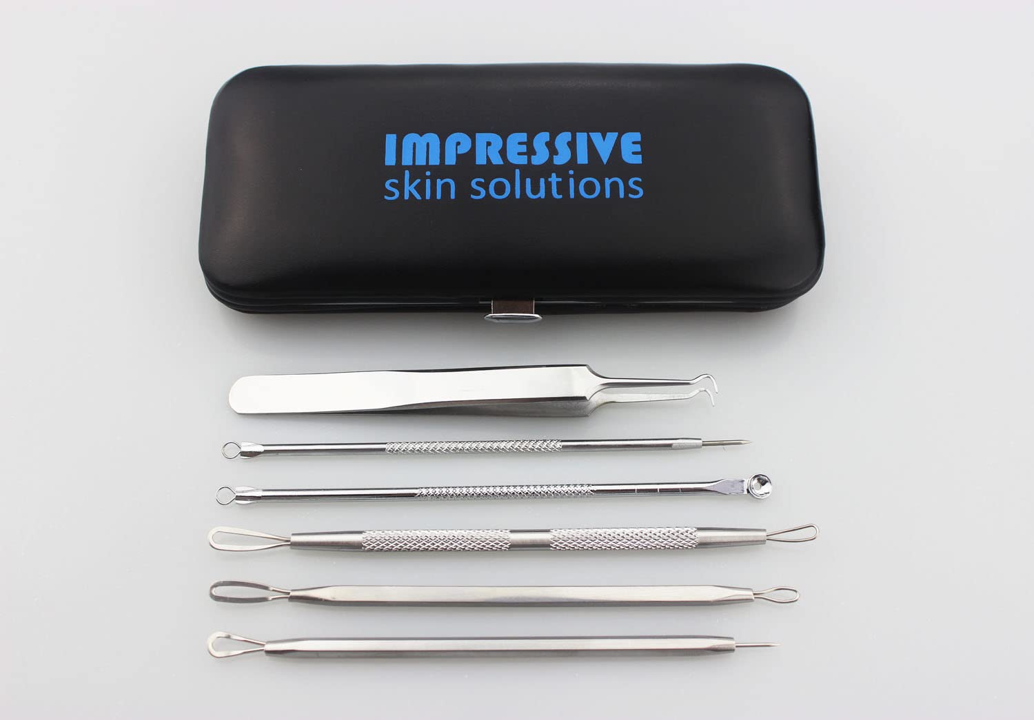 Professional 6-Piece Blackhead Remover Kit - Stainless Steel Comedone Extractor Tools for Face & Body Acne Treatment - Perfect for Home Spa, Skincare Routine & Blemish Removal