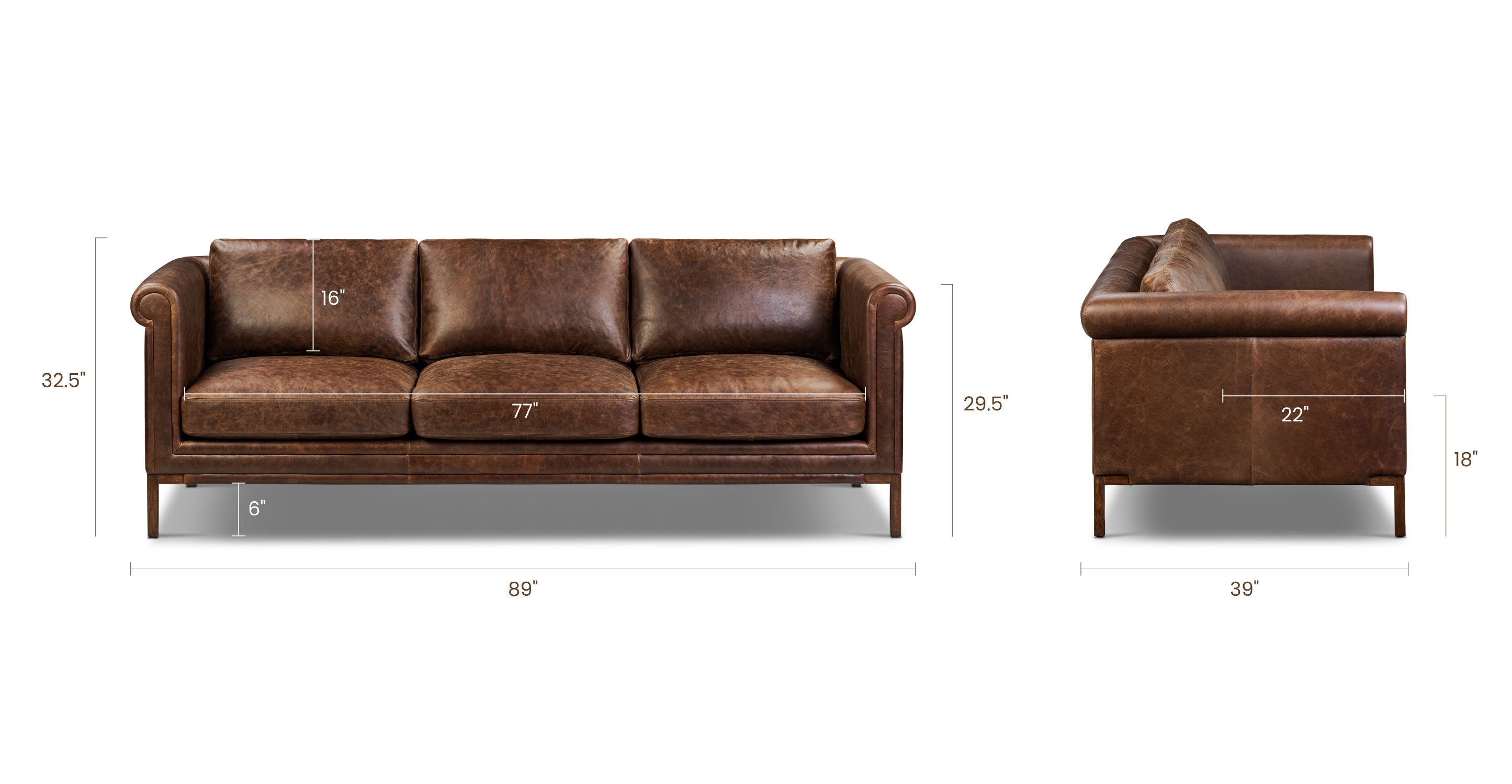 Bruges 89 Sofa - Modern Comfortable Living Room Couch for Home & Office | Perfect for Lounging, Entertaining & Small Spaces