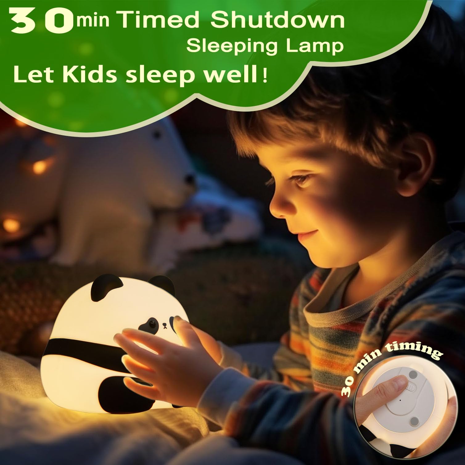 Cute Panda Night Light - LED Squishy Animal Night Lamp with 3-Level Dimmable Brightness, Perfect for Nursery, Breastfeeding & Kids Room Decor | Ideal Gift for Toddlers & Children | Creates Soothing Ambiance for Bedtime & Relaxation