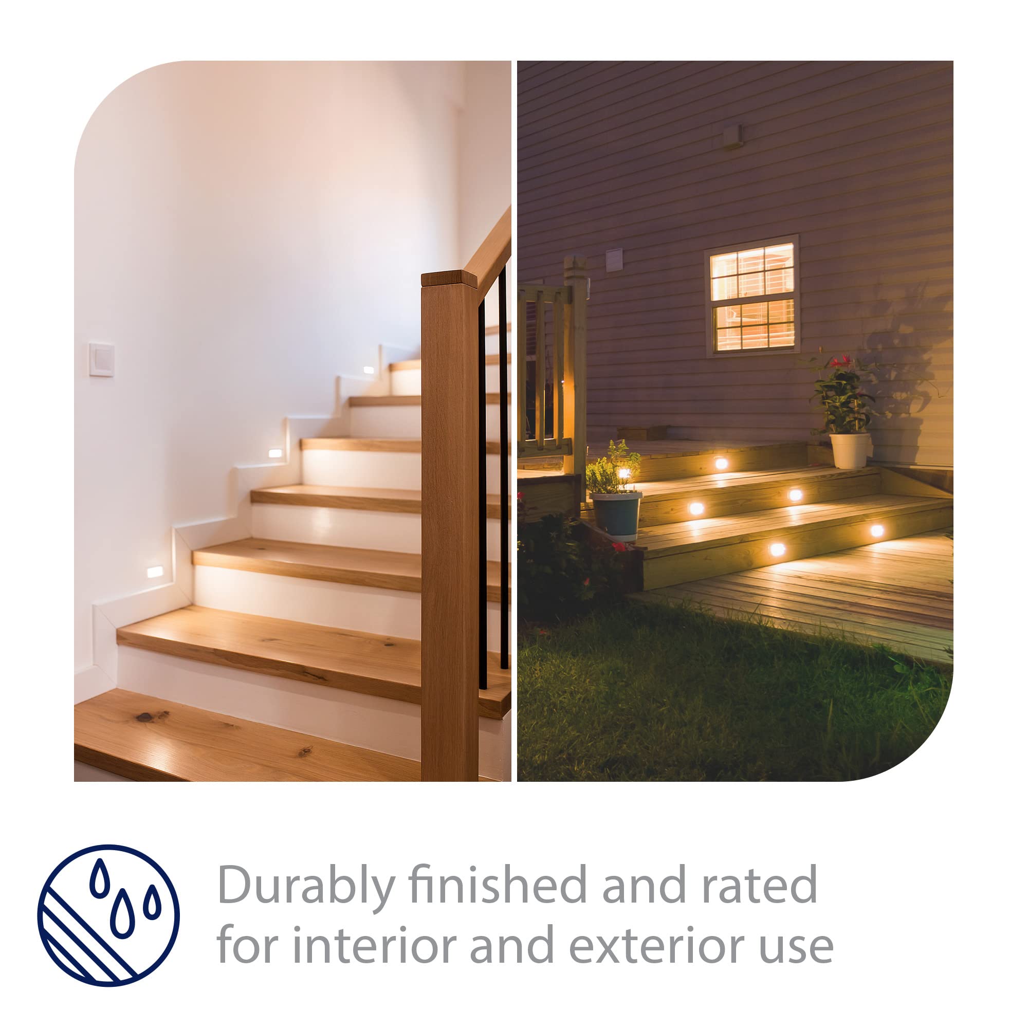 WAC Landscape Lighting - LEDme 120V LED Horizontal Step & Wall Light for Indoor/Outdoor Use - 2700K Warm White Bronze Finish - Perfect for Pathways, Staircases & Garden Accent Lighting