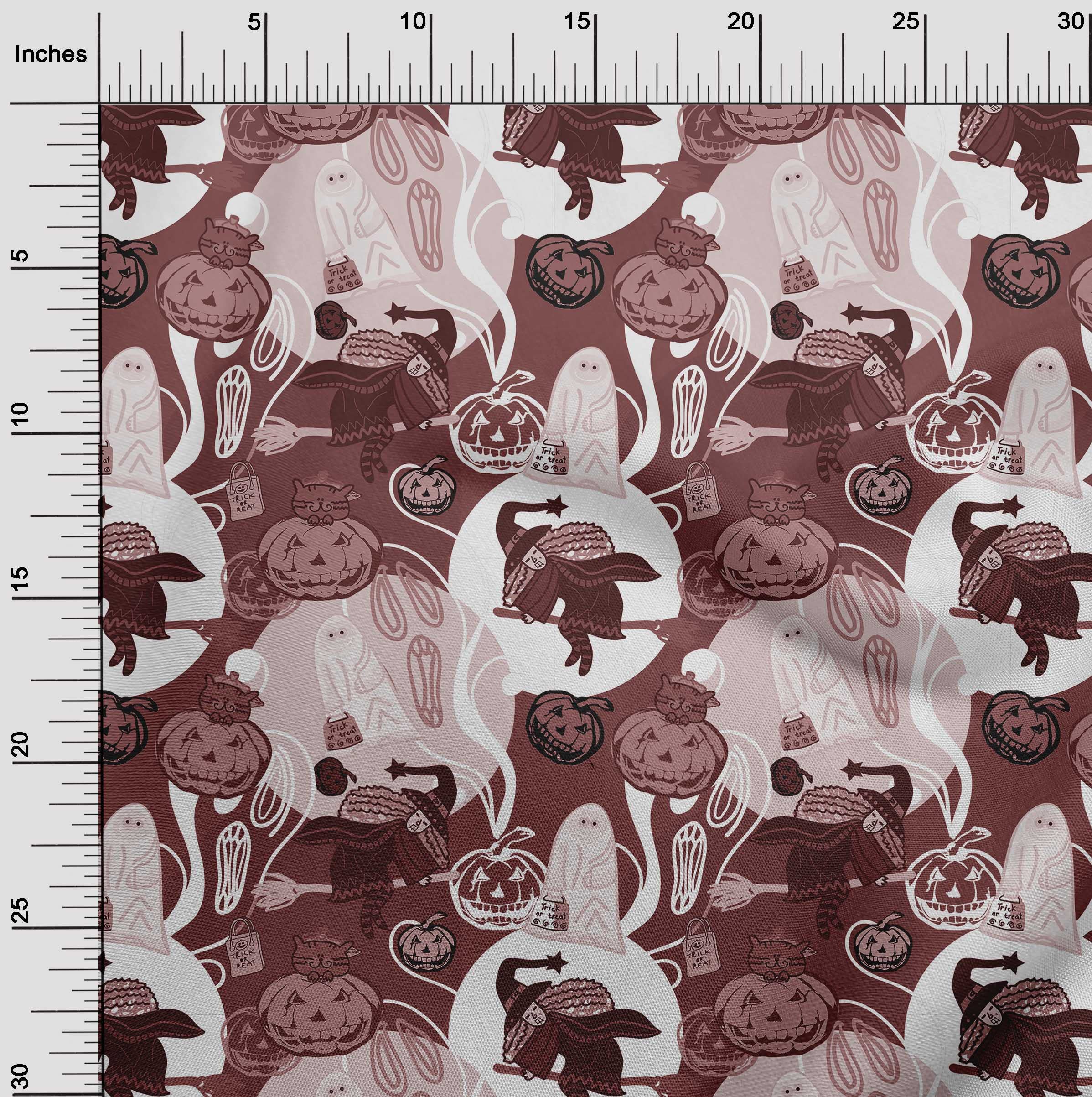 oneOone Polyester Spandex Brown Halloween Costume Fabric - 56 Inch Wide Printed Dress Material by The Yard | Perfect for DIY Halloween Costumes, Cosplay & Theater Costume Making