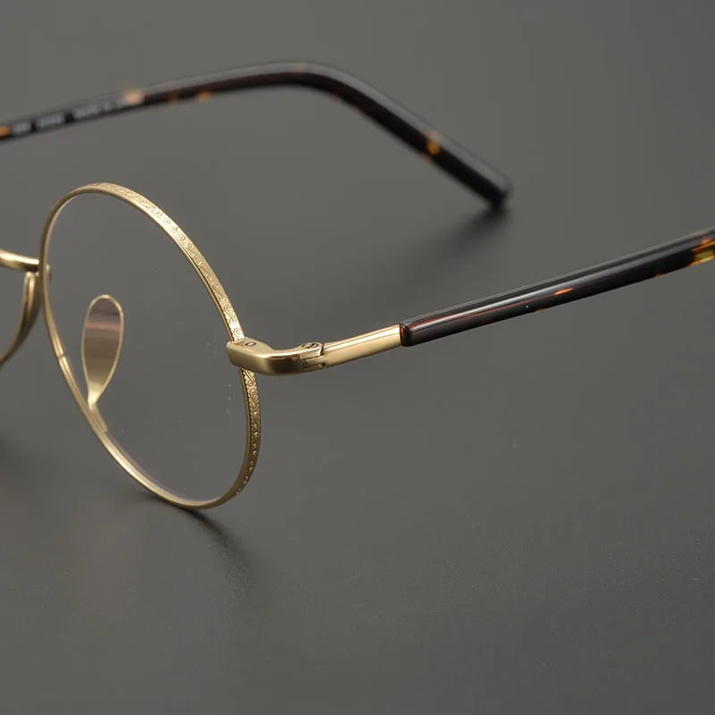 Aimee Unisex Full Rim Round Titanium Eyeglasses Frame 2085 - Lightweight Durable Glasses for Men & Women - Perfect for Reading, Work, and Daily Wear