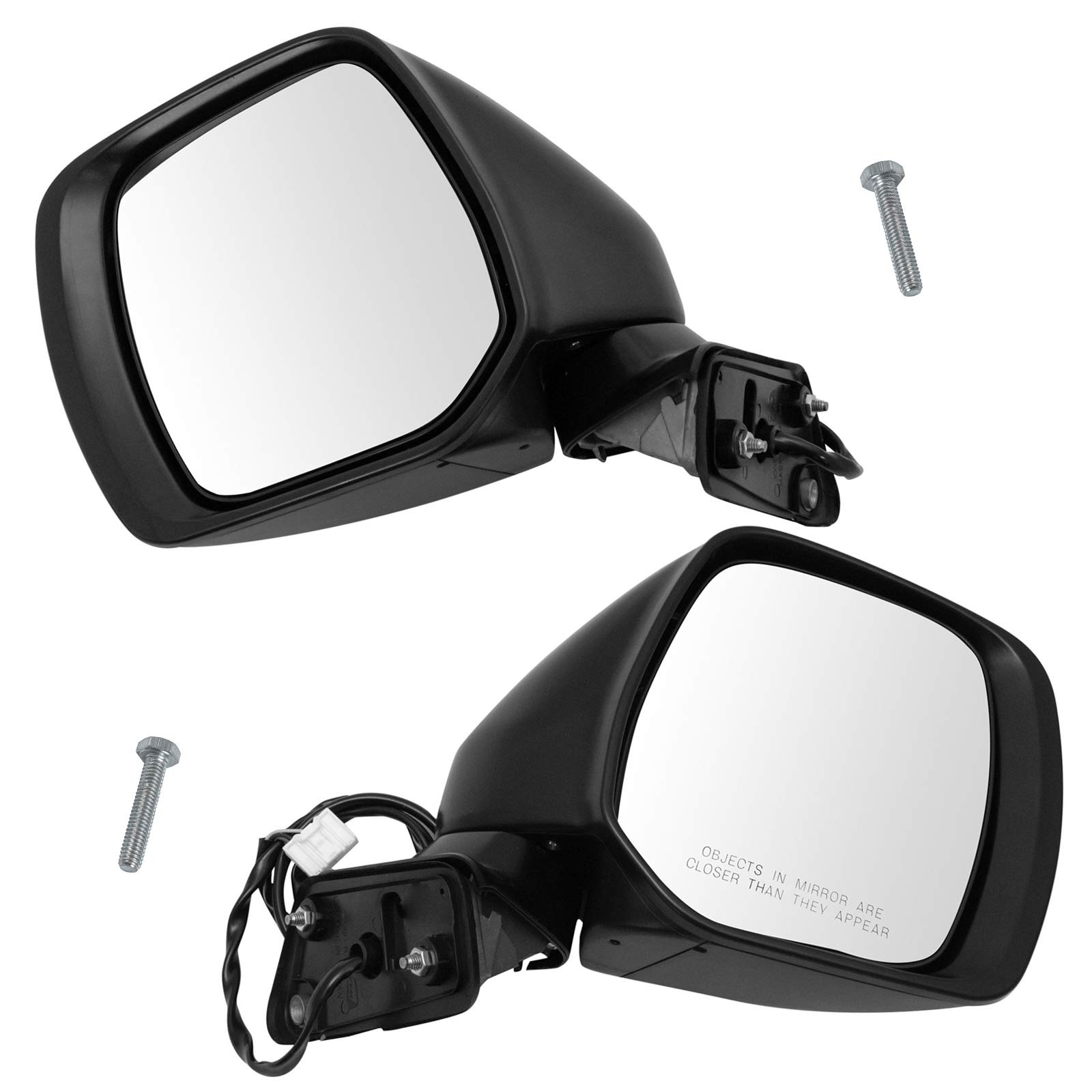 TRQ Power Heated Side Mirror Pair Set for 2011-2017 Nissan Quest - Direct Fit Replacement, Defrost Function - Perfect for Winter Driving & Enhanced Visibility