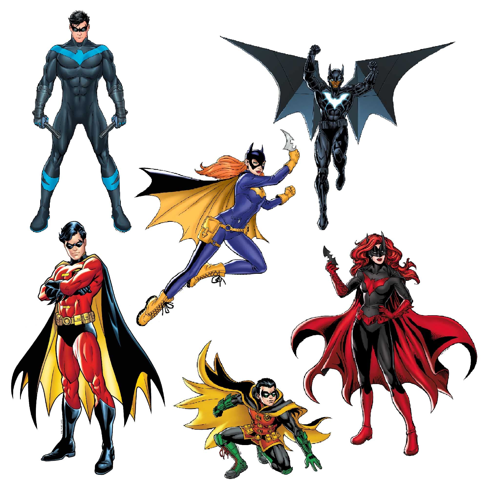 Batman Family Sticker Pack - 50pcs Premium Die-Cut Vinyl Decals for Laptop, Water Bottle, Scrapbook, Tablet & Skateboard - Waterproof Indoor/Outdoor Decorative Stickers for Kids & Adults - Perfect for School, Office, Party & Home Decor