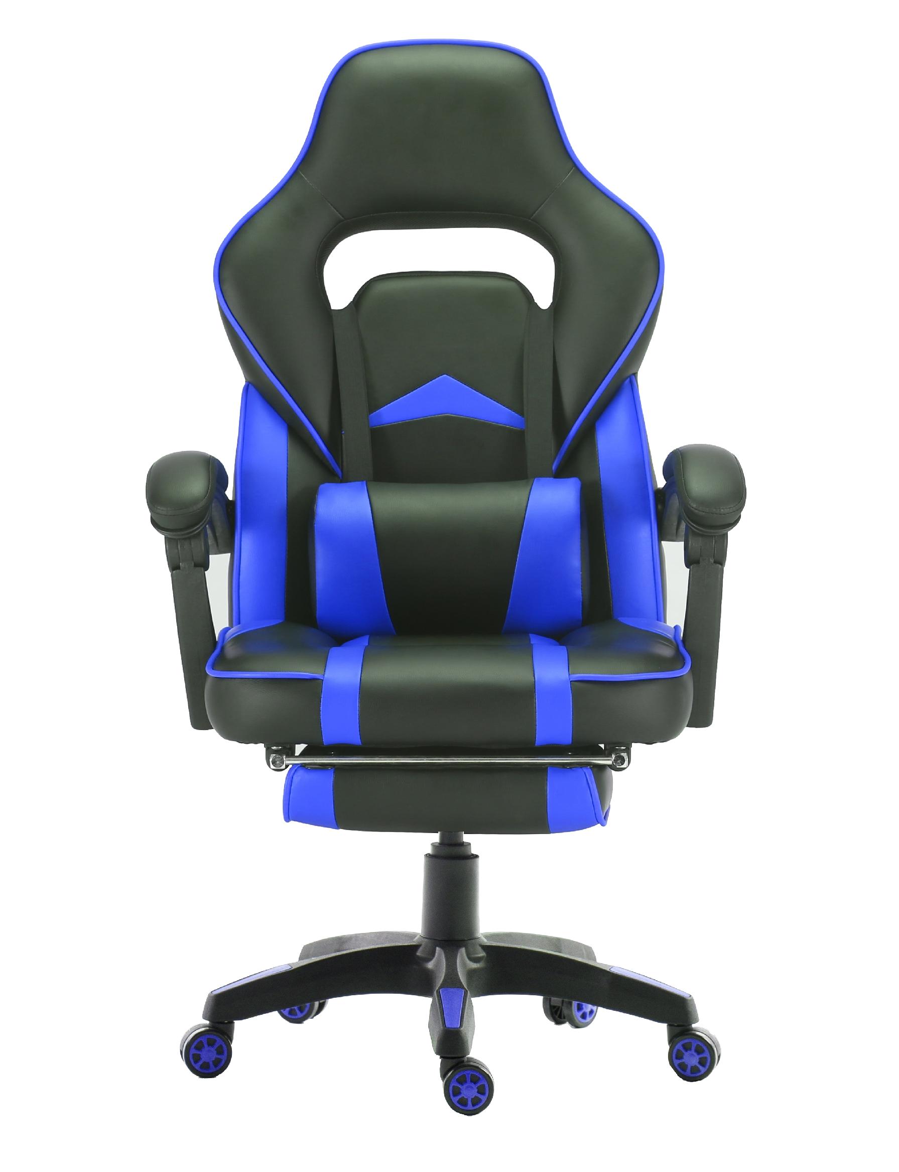 Ergonomic Footrest for Gaming Chairs - Adjustable 055 Series Footrest (Black & Blue) - Perfect for Office, Gaming & Home Comfort