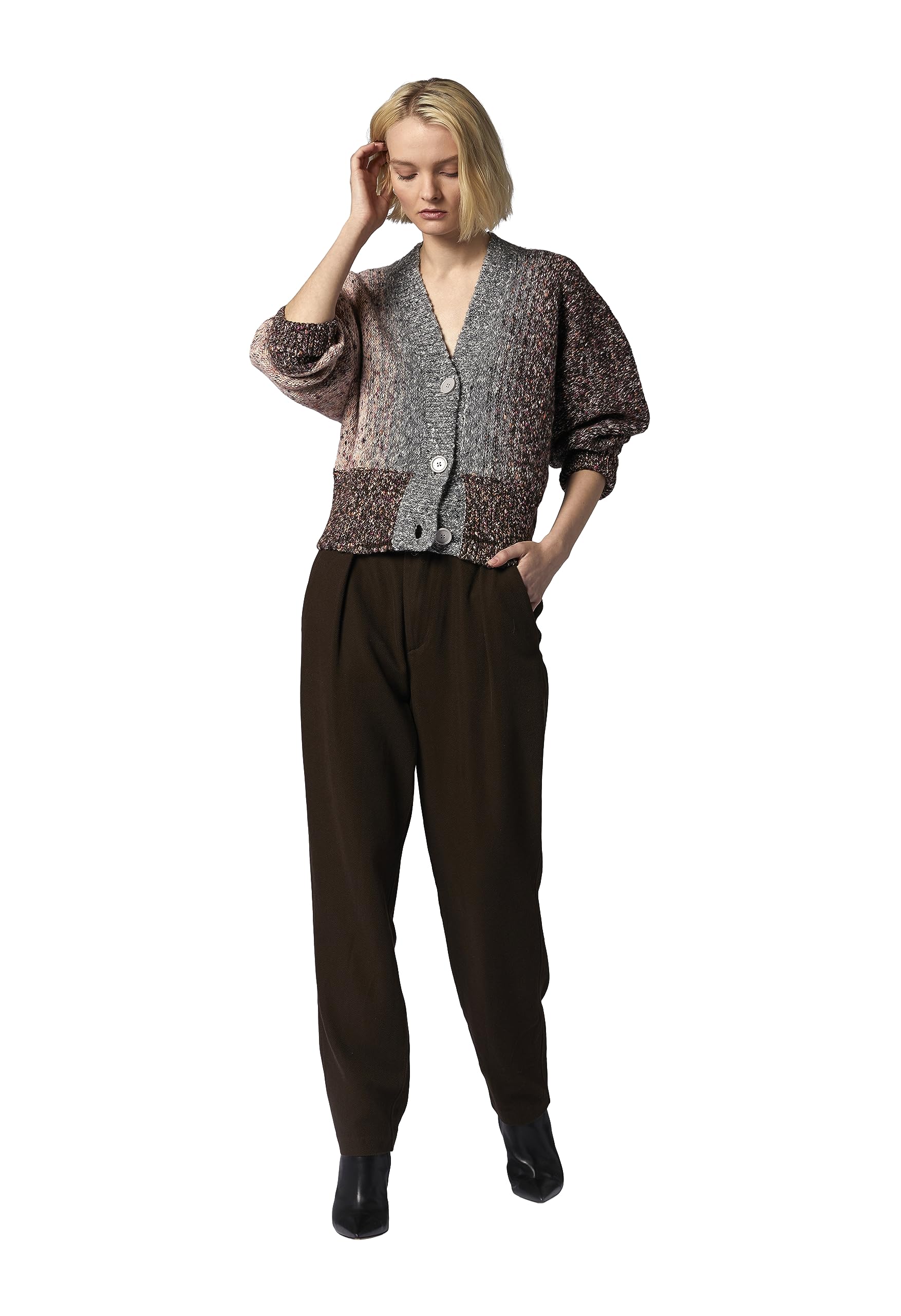 Women's Ayana Cardigan Sweater in Sepia Rose - Soft Knit Open Front Cardigan for Fall & Winter - Perfect for Office, Casual Outfits and Layering