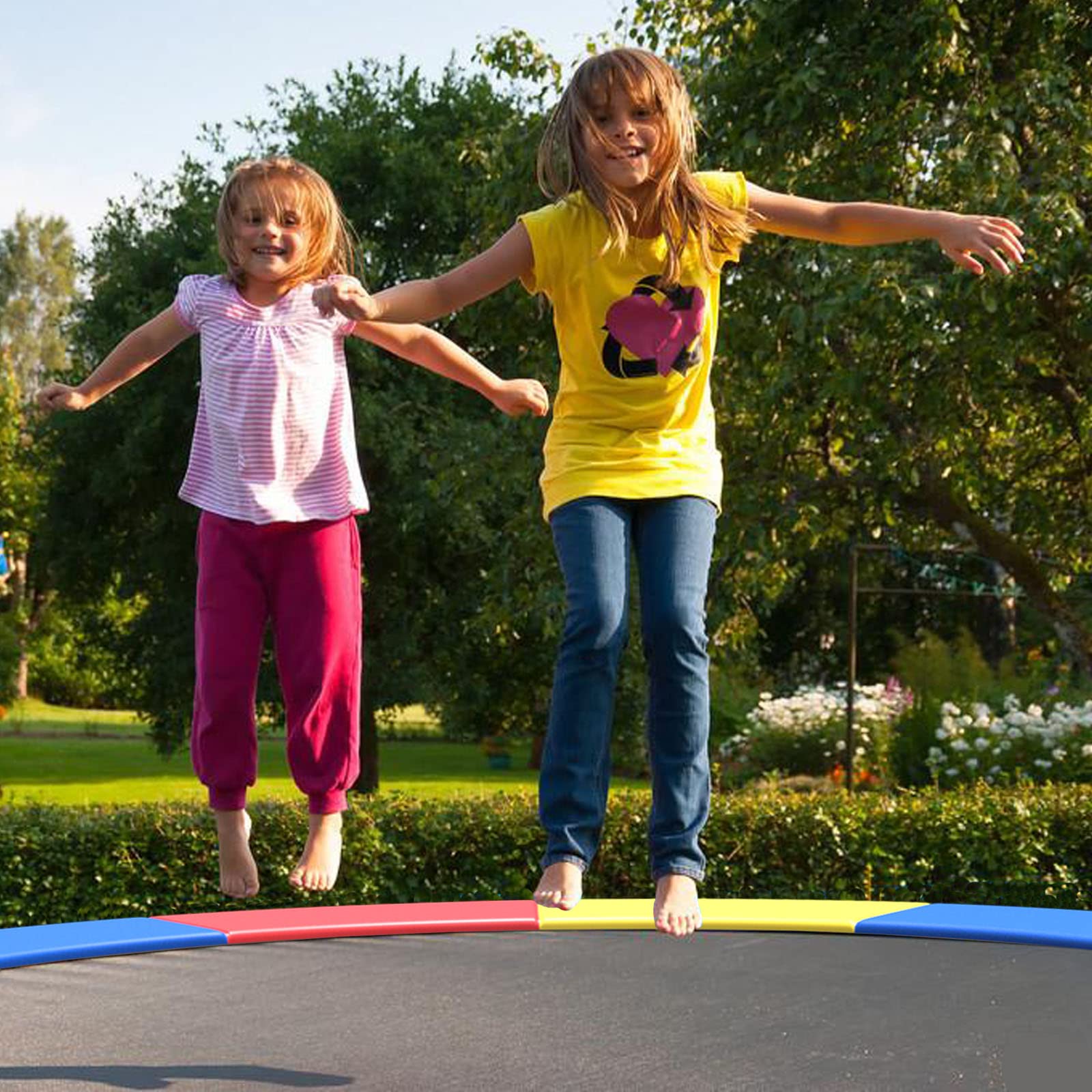 **Giantex 8Ft 10Ft 12Ft 14Ft 15Ft 16Ft Trampoline Pad – Heavy-Duty Tear-Resistant Edge Cover for Spring Protection, All-Weather Replacement Safety Pad – Ideal for Backyard, Park, and Gym Use**