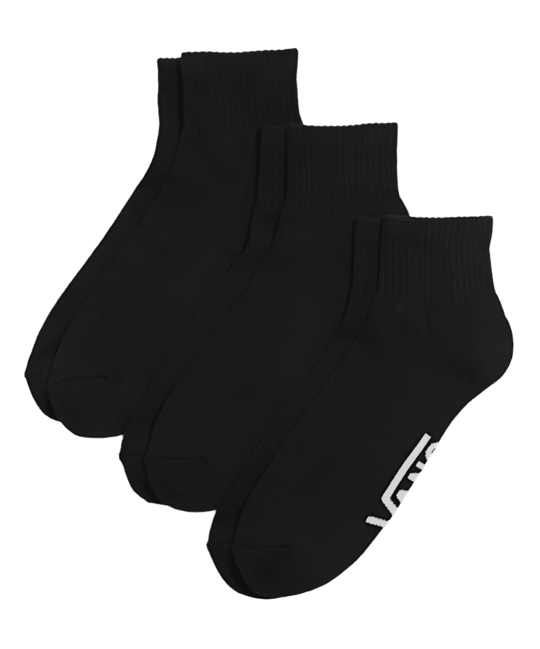 VANS Classic Ankle Socks 3-Pack Black - Comfortable Low-Cut Socks for Men & Women - Perfect for Casual Wear, Sneakers & Everyday Outfits