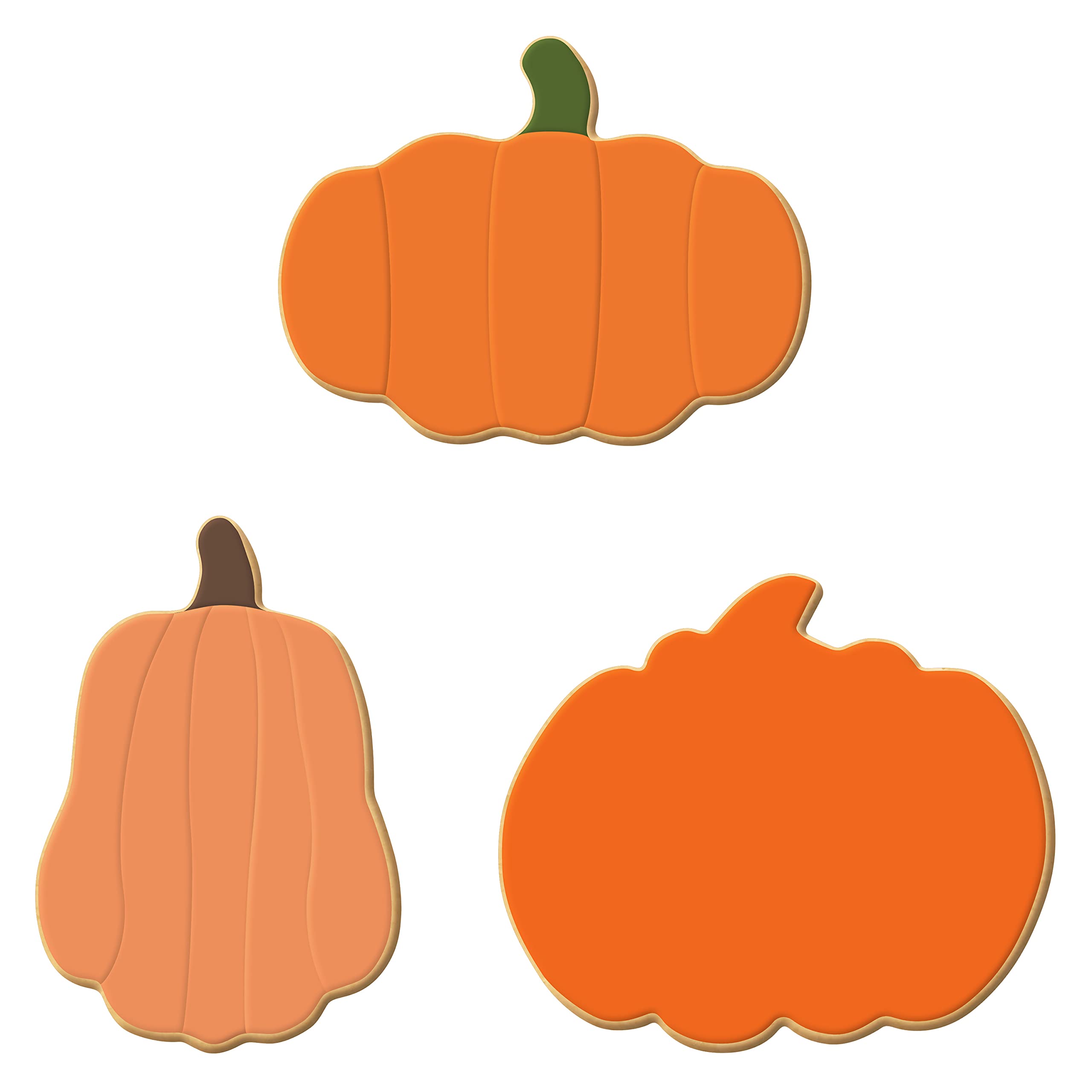 Premium 3-Piece Pumpkin Cookie Cutter Set - Tall & Flat Pumpkin Shapes | USA-Made Tin-Plated Steel Cutters for Halloween Baking, Fall Decor & Holiday Cookies