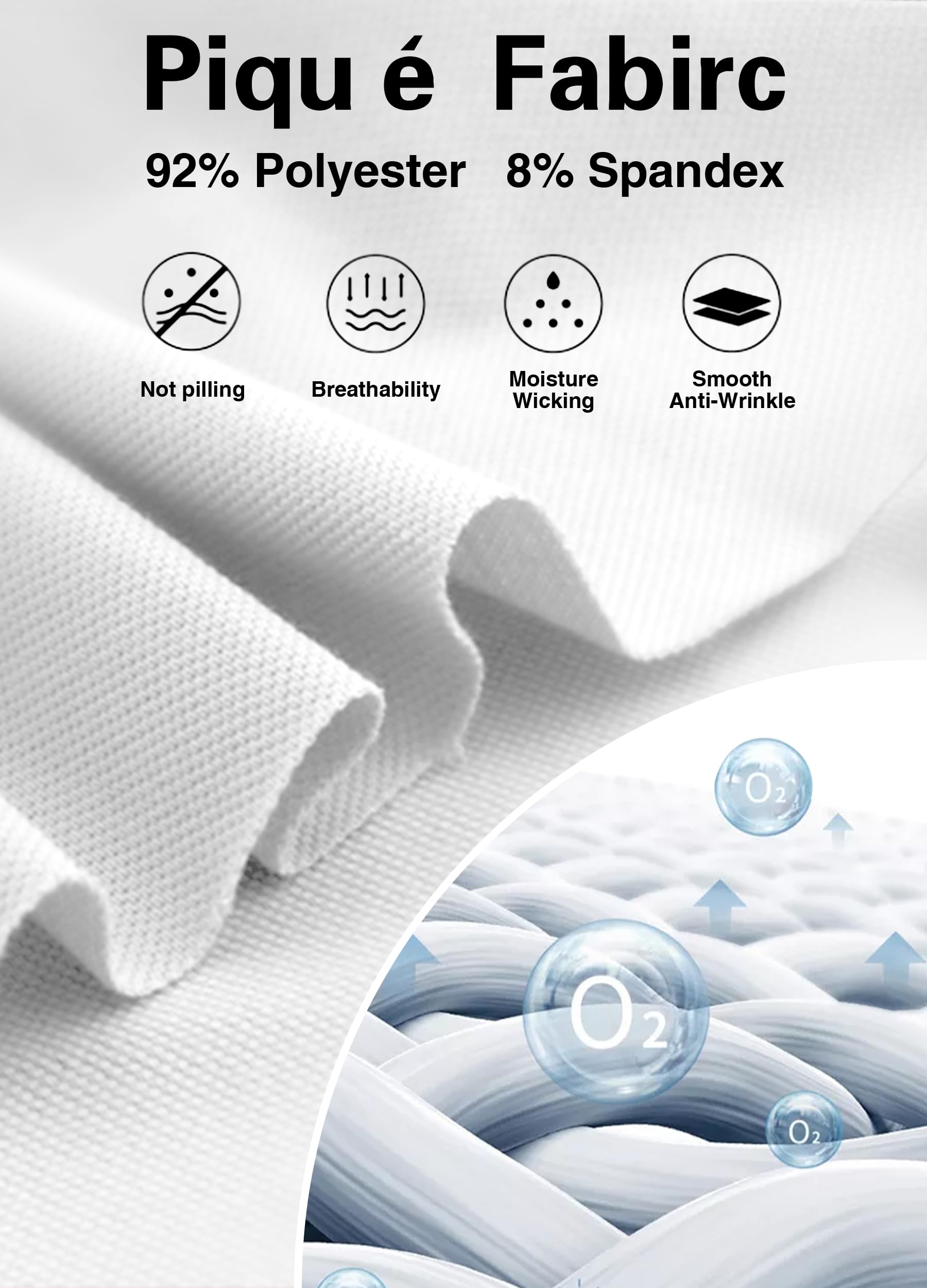 Hiverlay Women's Quick-Dry V-Neck Polo Shirt - Lightweight Golf & Tennis Shirt with Sun Protection - White XXXL - Perfect for Golf, Tennis & Outdoor Activities