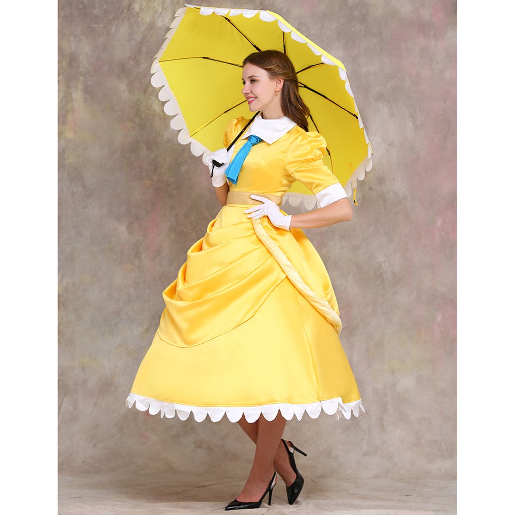 Fairy Tale Princess Costume Dress for Women - Yellow Cosplay DIY Outfit for Halloween, Parties & Themed Events
