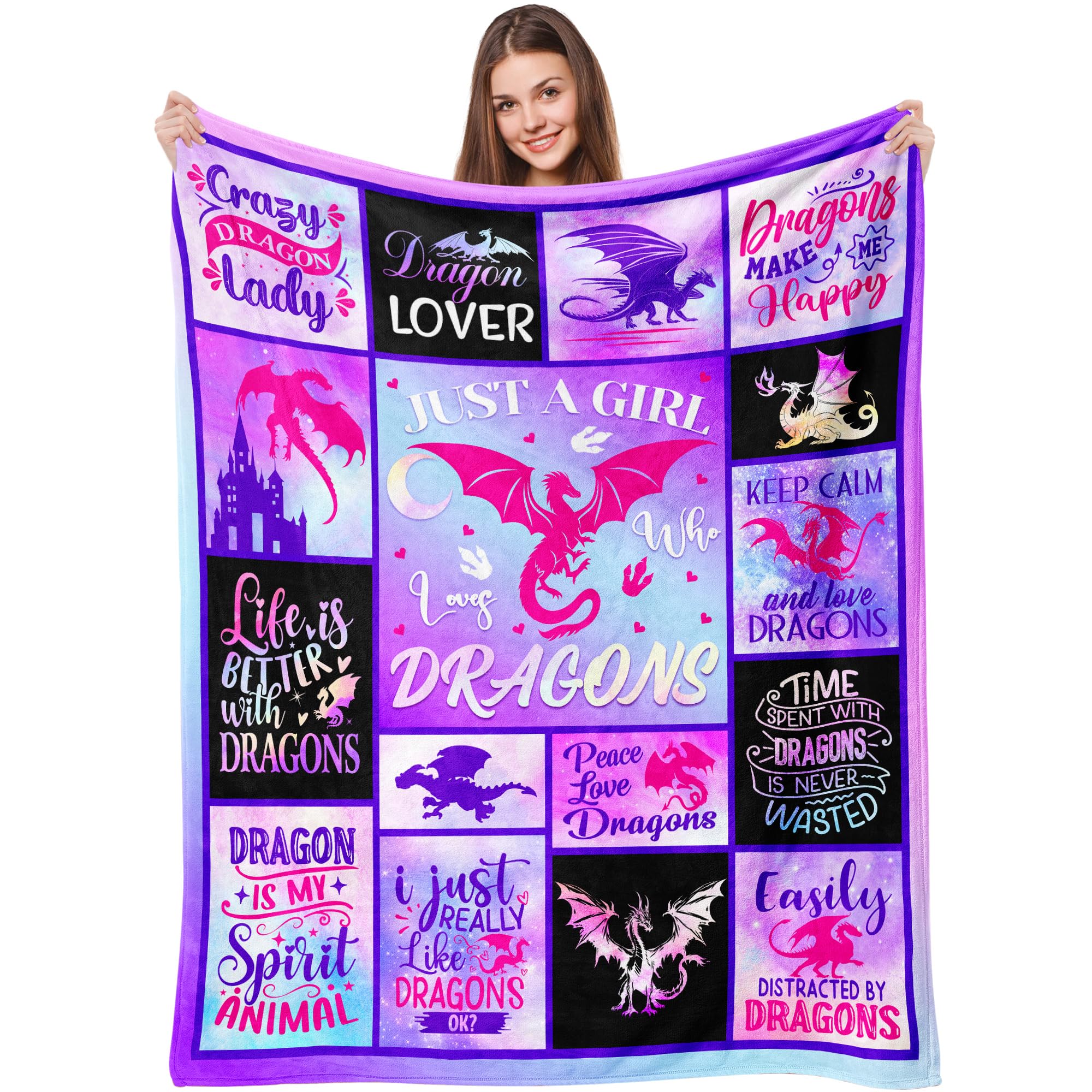 Cute Dragon Blanket for Girls & Women - 40