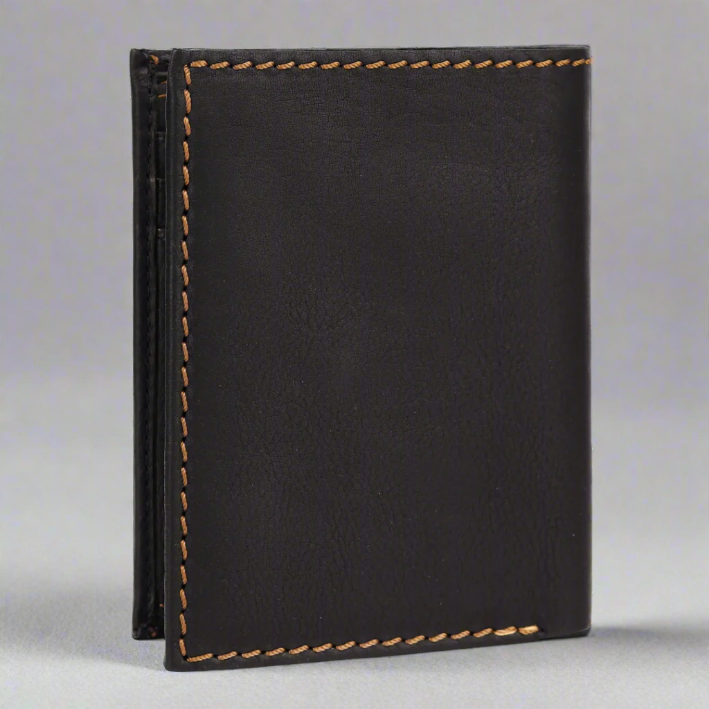 MET Men's Upright Coin Leather Wallet - Slim RFID Blocking Bifold Wallet for Cash & Cards - Perfect for Everyday Use, Travel, and Business