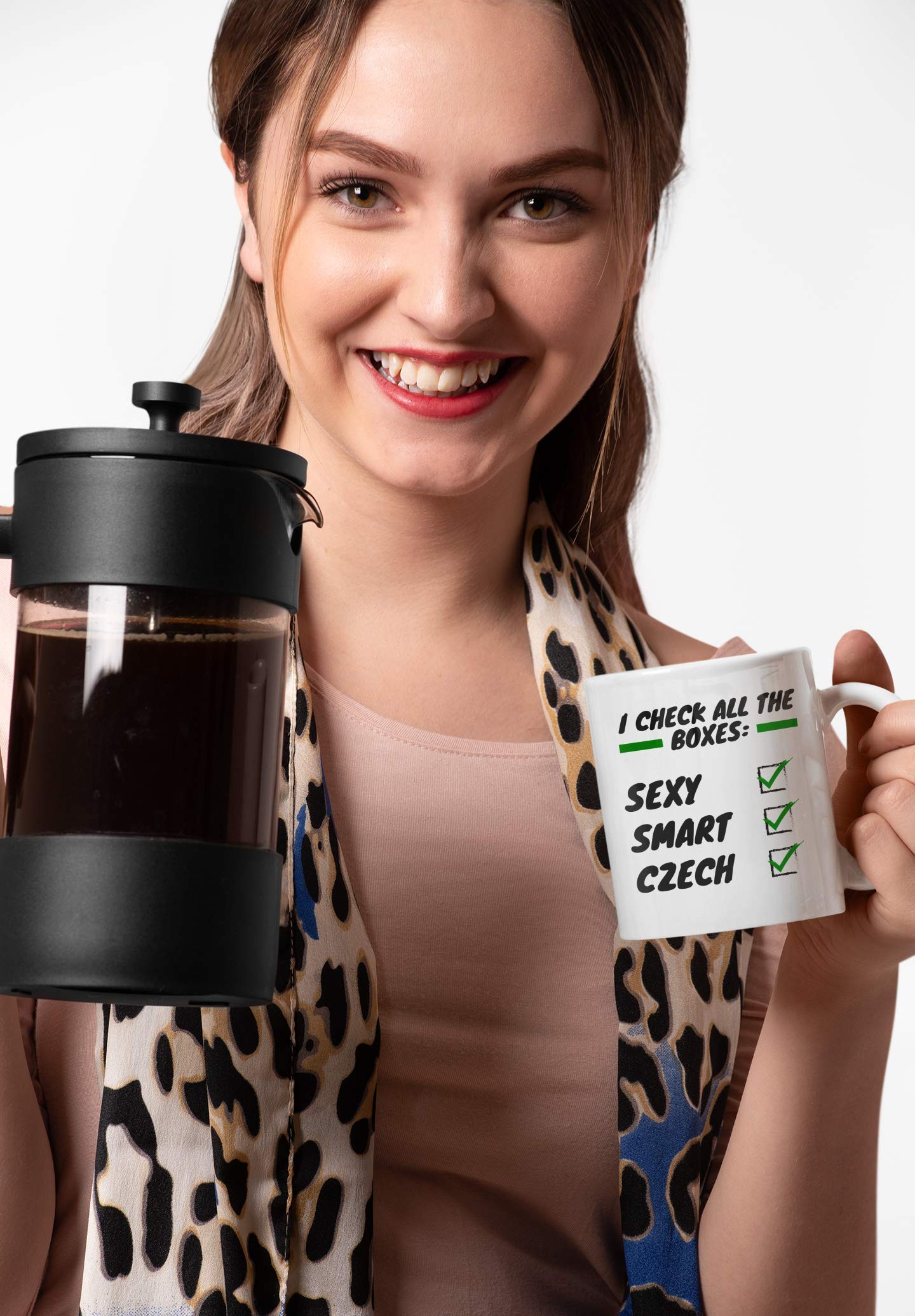 Stylish Czech Coffee & Tea Mug - 11oz Porcelain Cup for Espresso, Latte & Hot Drinks - Elegant Dinnerware for Home, Office & Cafe Use