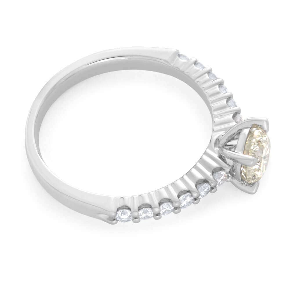 18K White Gold Diamond Ring - 1 Carat Brilliant Cut Solitaire Engagement Ring for Women, Perfect for Proposals, Anniversaries & Special Occasions