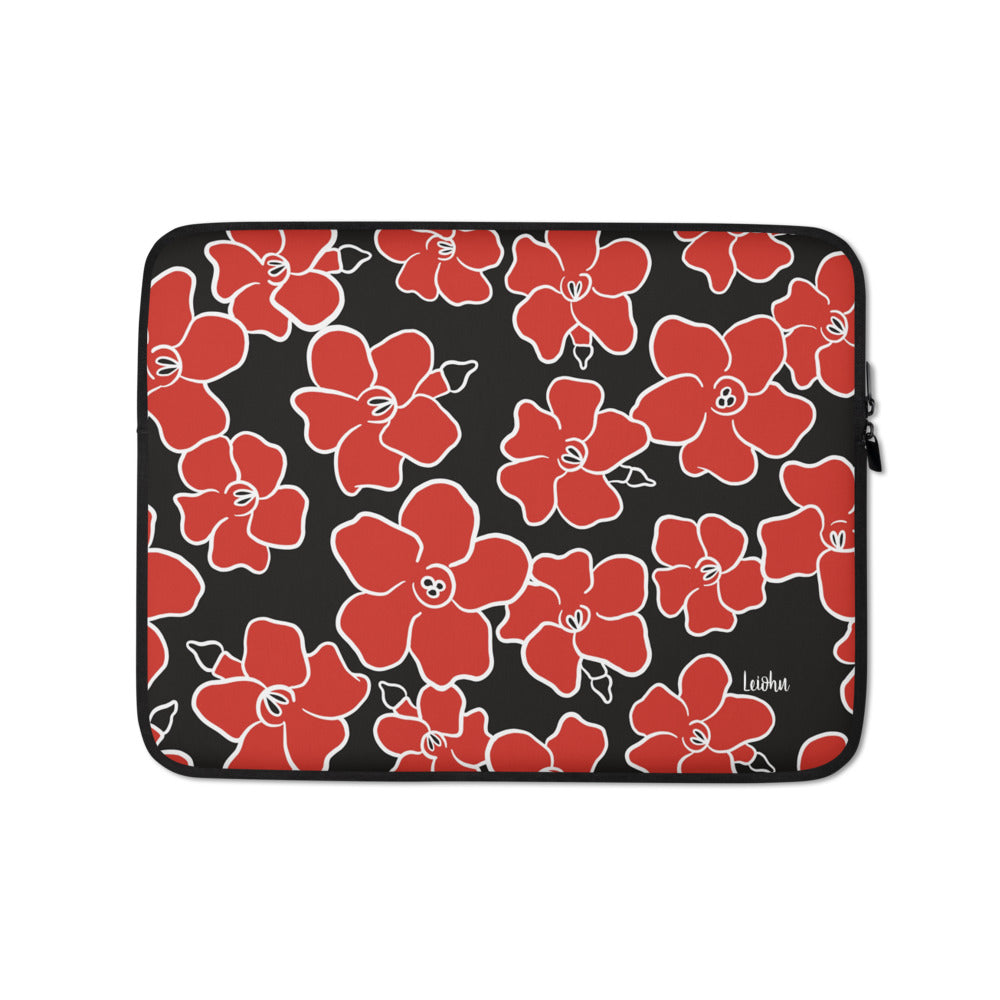 Vintage Puakenikeni Floral Laptop Sleeve Case - 13 Inch Laptop Bag for MacBook Air/Pro, Protective Neoprene Cover with Zipper - Perfect for Work, School & Travel Accessories