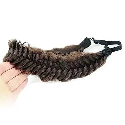 Elegant Fishtail Braided Headband - Stretchy Elastic Hair Accessory for Women & Girls - Perfect for Weddings, Parties, and Everyday Wear