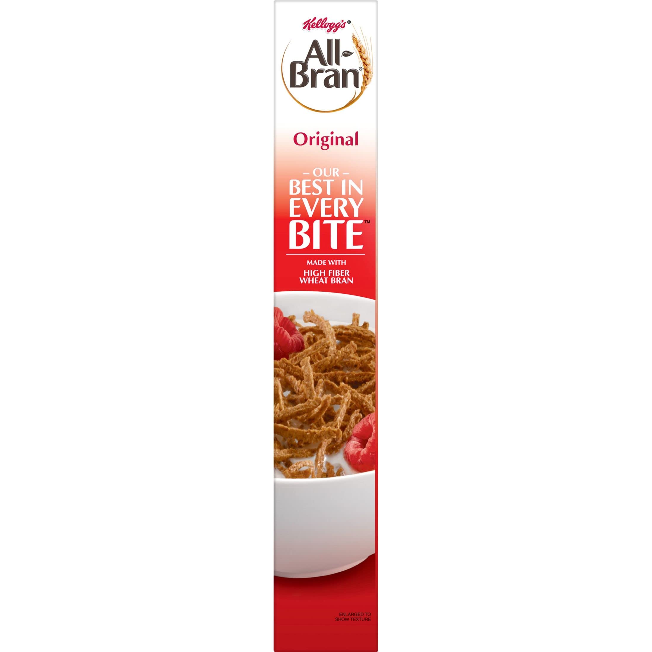 All Bran Breakfast Cereal - High Fiber Original with 8 Vitamins & Minerals (18.6oz Box) | Healthy Morning Meal & Digestive Support for Adults