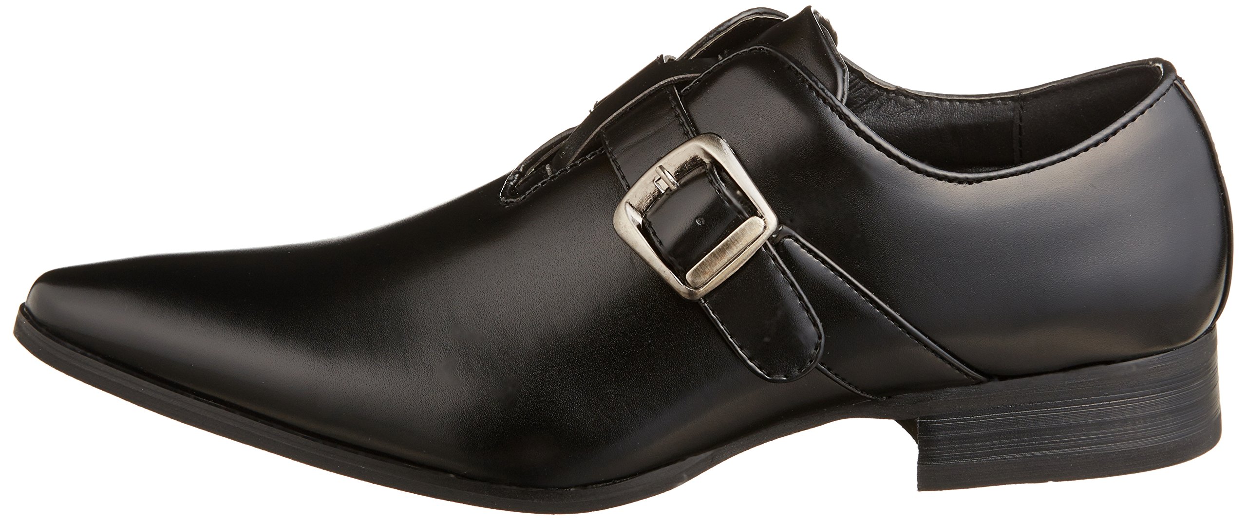 MM/ONE Men's Formal Monkstrap Dress Shoes - Pointed Toe Oxfords for Business & Wedding - Black & Brown Leather Shoes with Matching Belt - Perfect for Office, Parties & Special Occasions