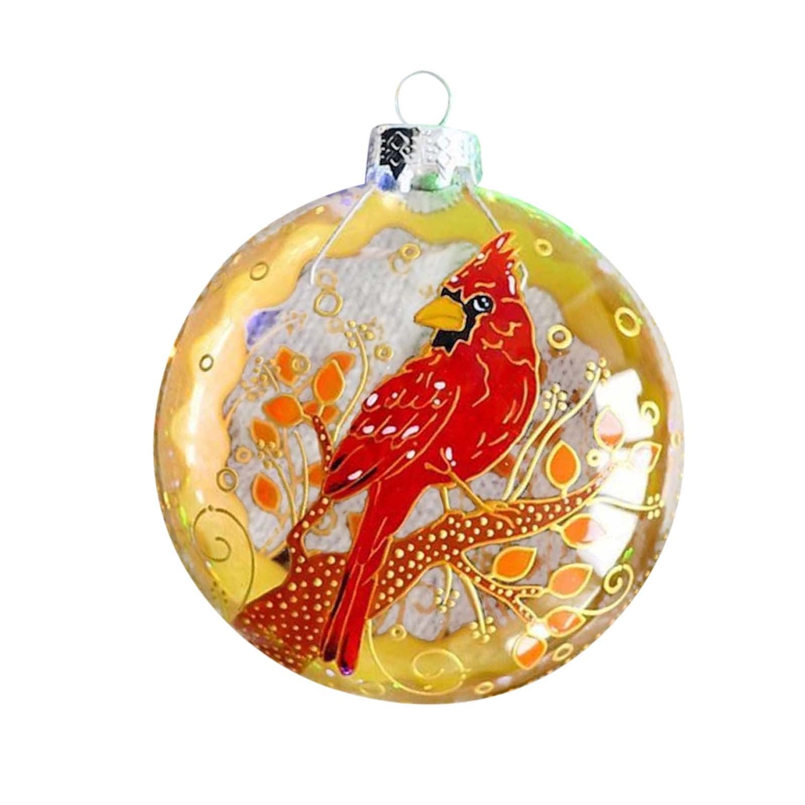 Red Cardinal Ornaments - Pair of Exquisite Valentine's Day Bird Decorations | Hanging Hummingbird Ball Pendant for Home, Christmas Tree & Gift Giving