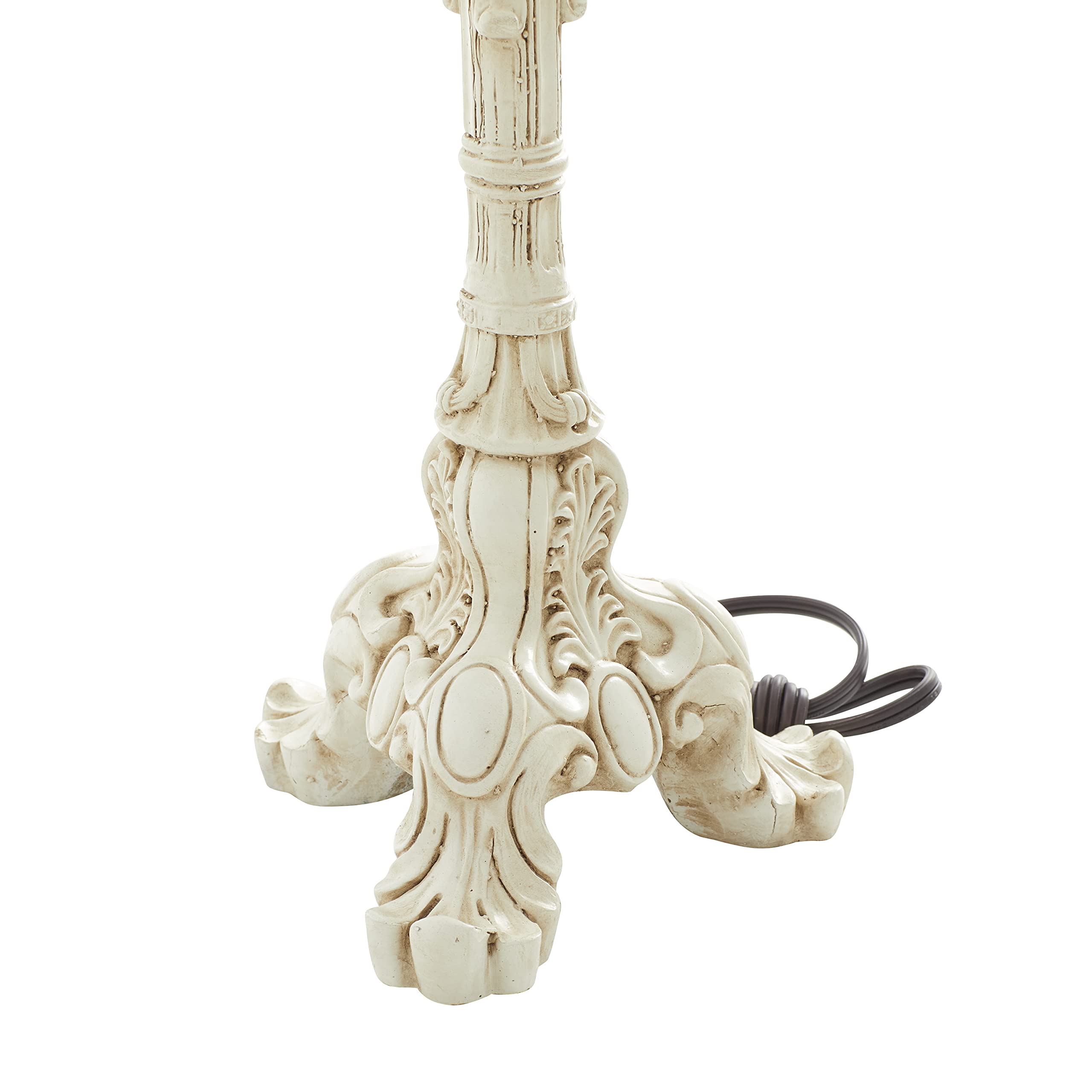 Antique Style Cream Polystone Table Lamp with Drum Shade - 7x7x31 Inches - Perfect for Living Room, Bedroom & Office Decor | Deco 79 Buffet Lamp