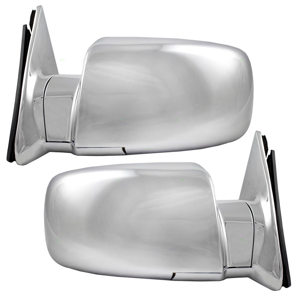 Brock Replacement Manual Chrome Mirrors Set - Driver & Passenger Side Compatible with Chevy C/K Pickup, Suburban, Blazer, GMC Yukon, Tahoe | Durable Truck Accessories for Off-Road & Daily Driving