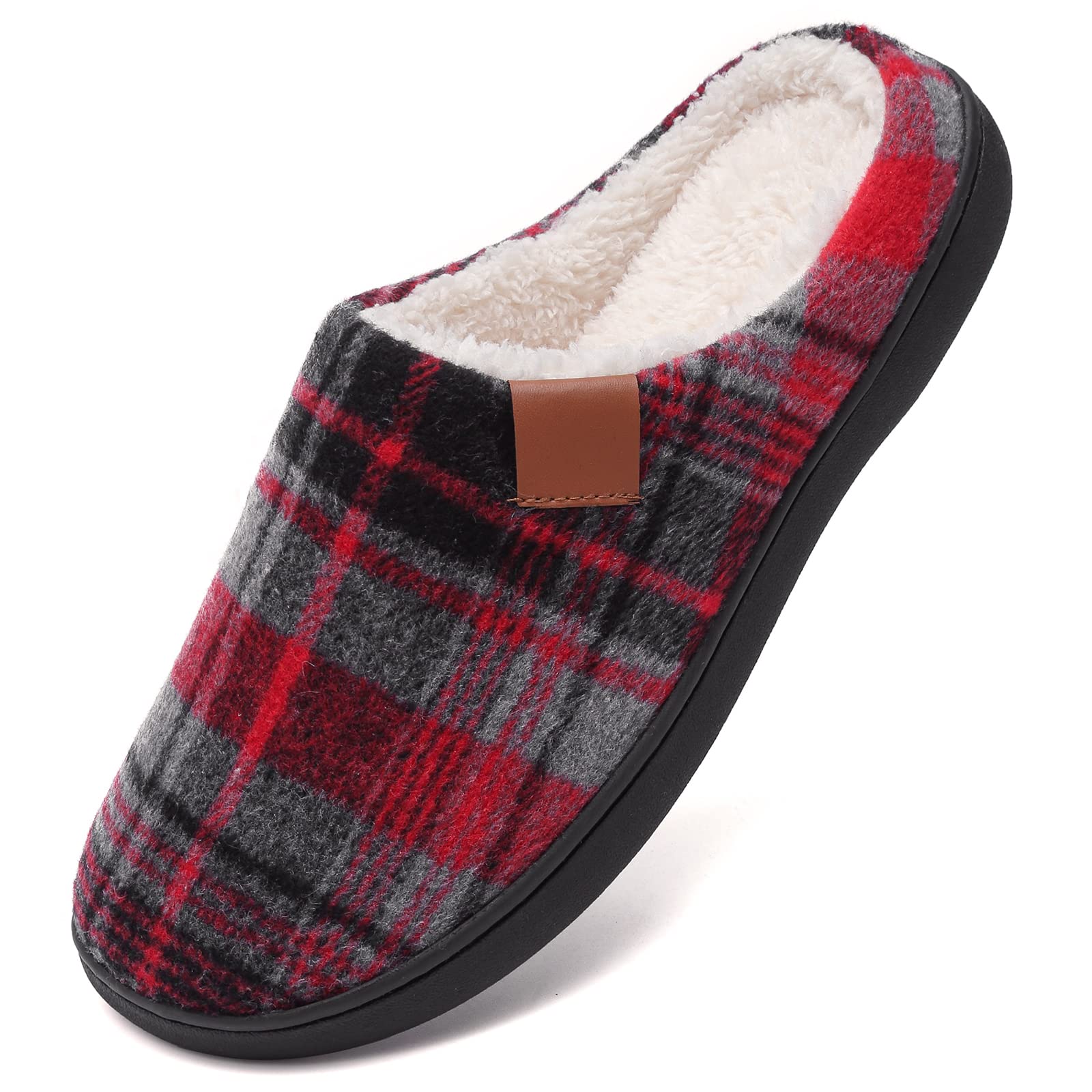 **Men's & Women's Memory Foam Slippers - Non-Slip Indoor/Outdoor House Shoes with Fleece Lining & Rubber Soles for Winter Comfort - Perfect for Home, Office, and Travel**