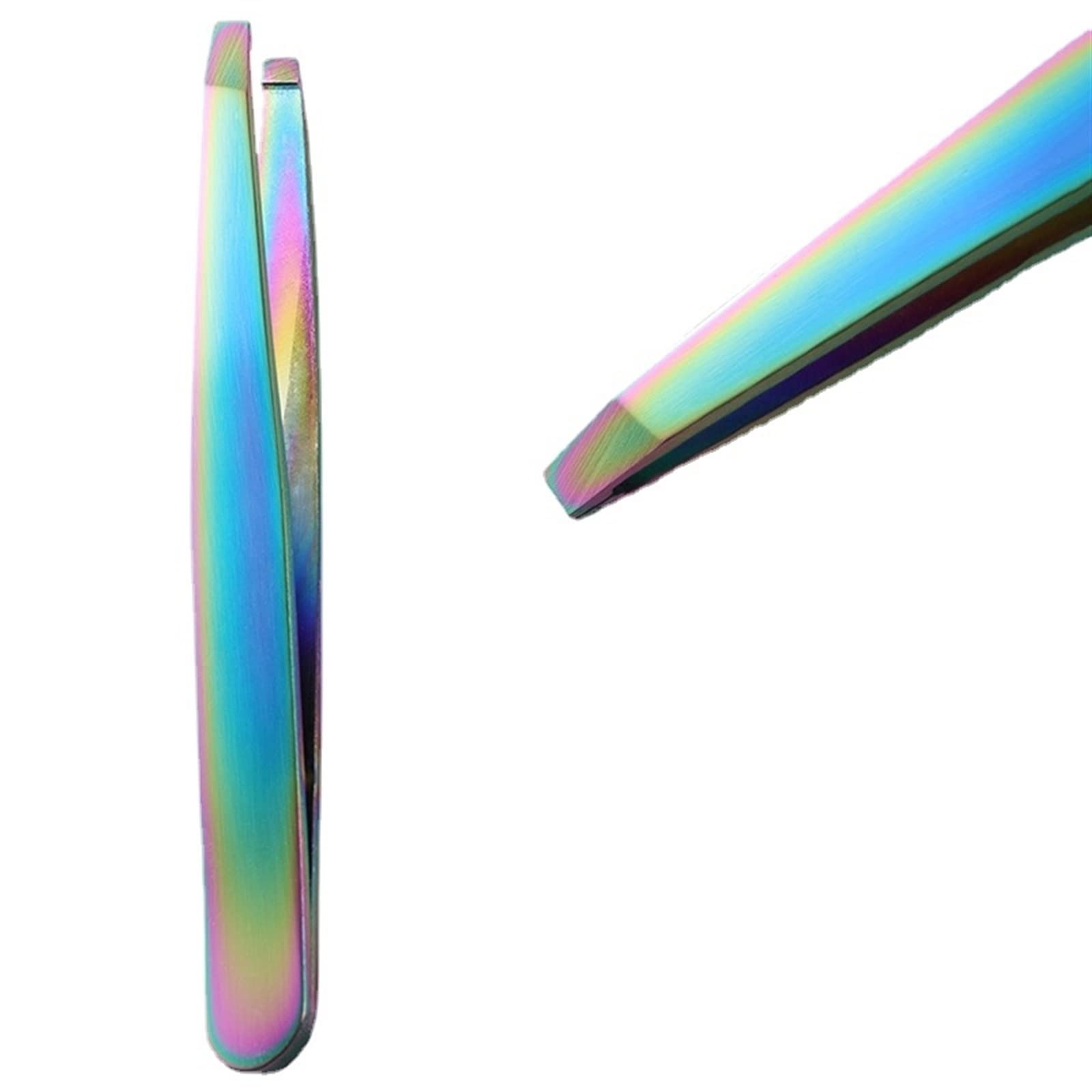 Stainless Steel Lash & Eyebrow Tweezers with Comb - Flat & Oblique Tips for False Eyelash Application & Eyebrow Grooming - Perfect for Makeup Artists & Beauty Enthusiasts at Home or Salon