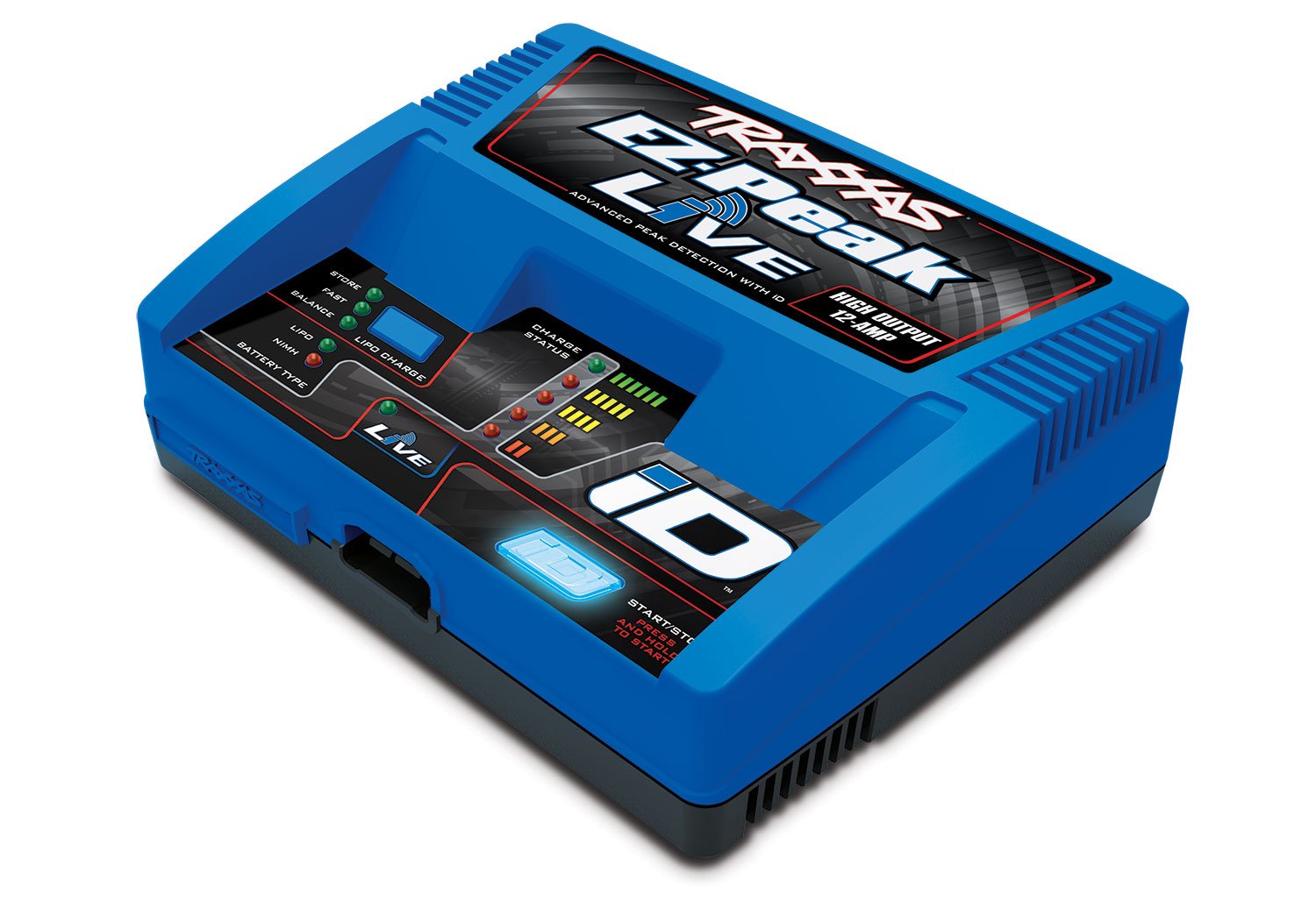 Traxxas 2971 EZ-Peak Live 12-Amp NiMH/LiPo Fast Charger with ID Technology - Smart RC Car Battery Charger for Traxxas Vehicles - Perfect for RC Hobbyists and Racing Enthusiasts