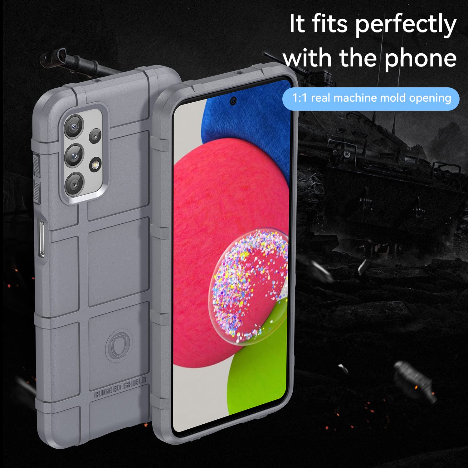 Military Grade Shockproof Galaxy M23/F23 Case - Drop-Tested Protective Cover with Camera Lens Shield (HD Gray) - Perfect for Outdoor Activities, Work & Daily Use