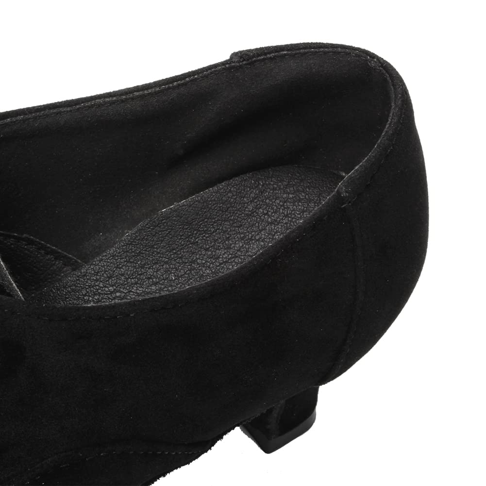 DKZSYIM Women's Lace-up Closed Toe Ballroom Dance Shoes - Latin, Modern, Salsa Practice & Teaching Shoes Model ZYX305 for Professional Dance Performances