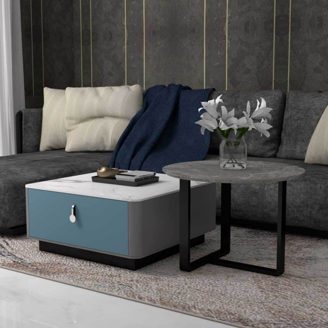 Premium Kasen Sintered Stone Nesting Coffee Table Set - Modern & Durable Living Room Furniture for Small Spaces - Perfect for Coffee, Books & Decor in Apartments, Condos and Cozy Homes