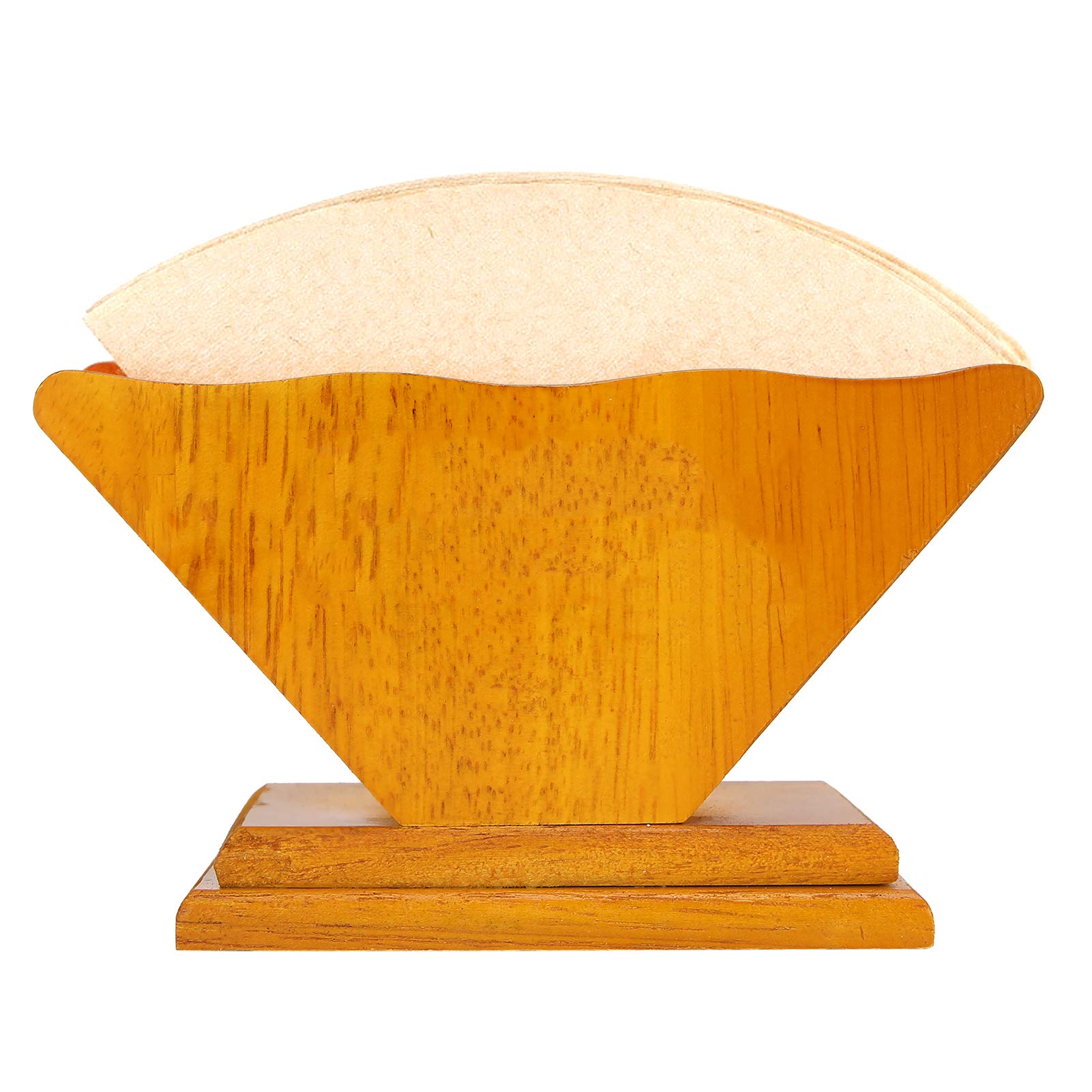 Wooden V-Shaped Coffee Filter Paper Holder - Reusable Storage Rack & Dispenser for Countertop Organization - Perfect for Home, Office, and Coffee Shop Use