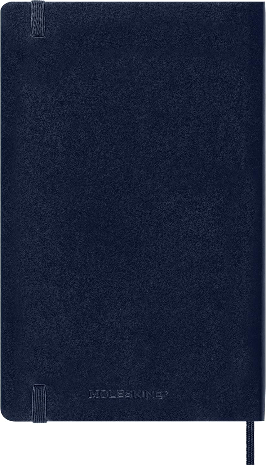 Moleskine 2025 Weekly Planner - 12 Month Agenda with Notes Space, Soft Cover & Elastic Closure, Sapphire Blue, Large 13x21 cm - Perfect for Work, School & Personal Organization