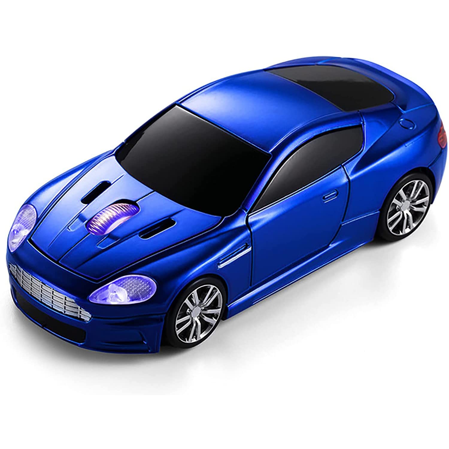 Wireless 3D Optical Sports Car Mouse - 2.4GHz 1000DPI LED Gaming Mouse for PC Laptop Desktop Computer (Blue) | Perfect for Gaming, Office Work & Home Use