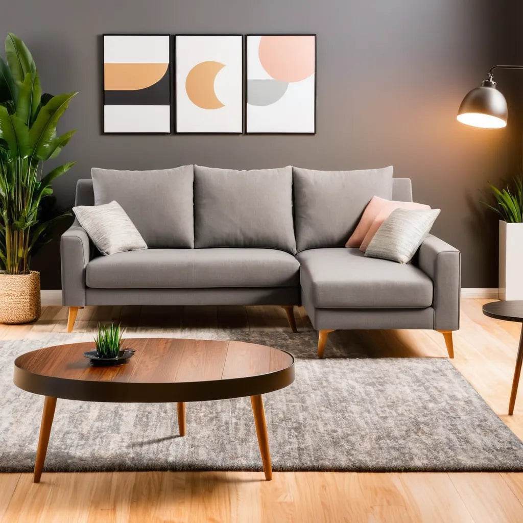 Julie L-Shaped Fabric Sofa - Pet Friendly Sectional Couch for Living Room, Family Room & Small Spaces - Comfortable Modern Furniture for Home & Apartment