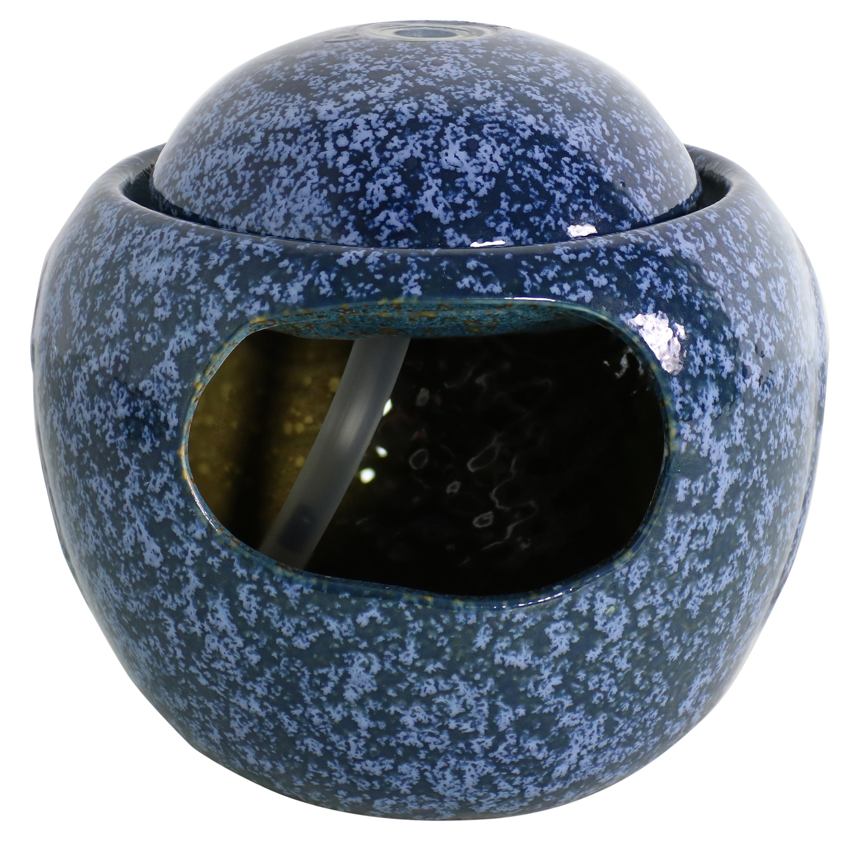 Sunnydaze Ceramic Owl Indoor Tabletop Water Fountain - Relaxing Home & Office Decor for Stress Relief, Feng Shui & Meditation | Perfect for Living Room, Bedroom, Garden or Patio