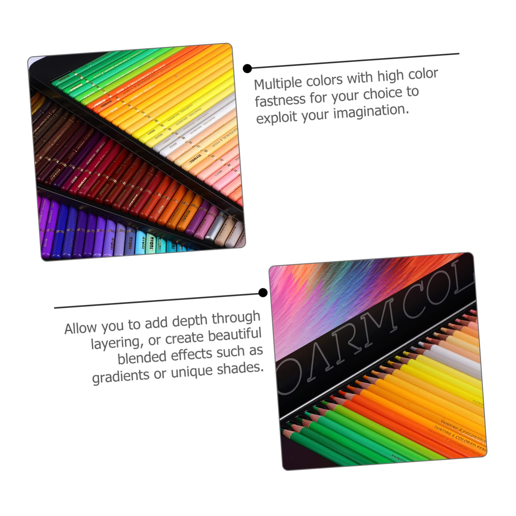 Cabilock 120 Oily Colored Pencils Set - Professional & Beginner Artist Drawing Pencils Kit with Wooden Case - Perfect for Sketching, Shading, and Coloring Books