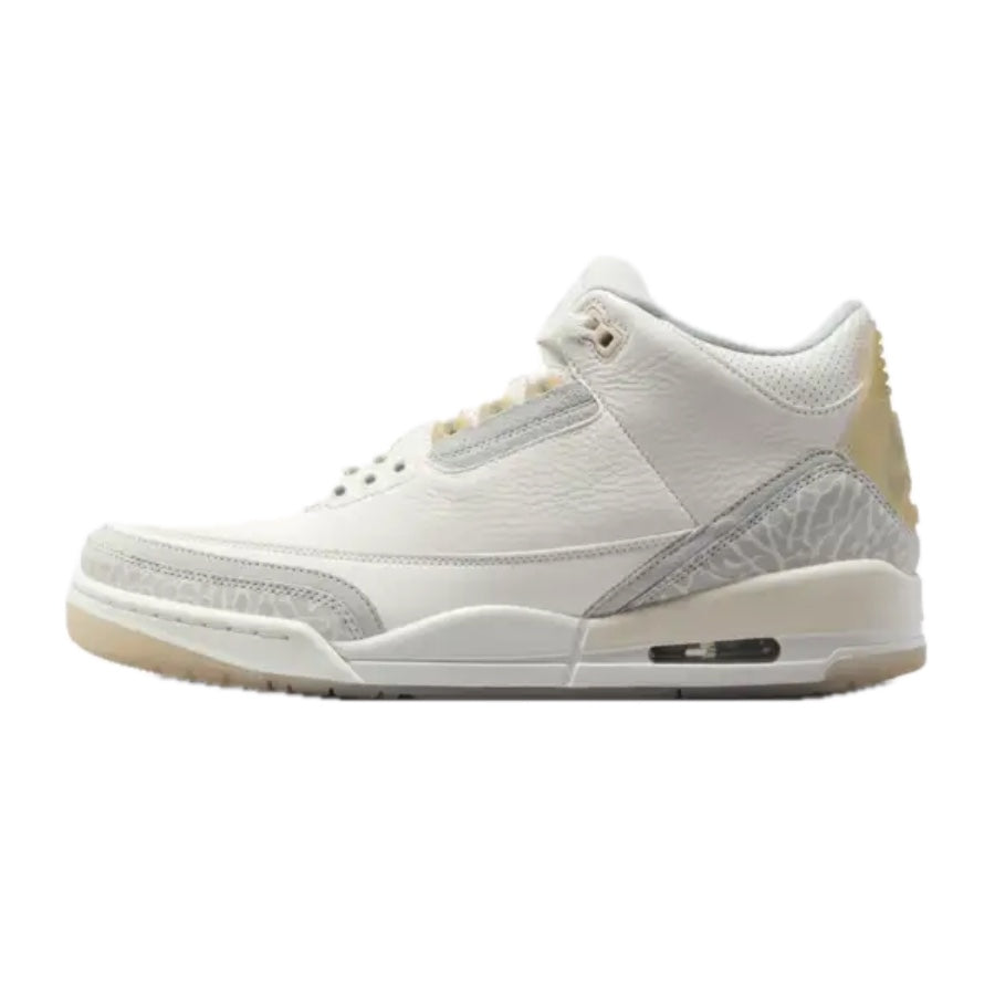Air Jordan 3 Retro Craft Ivory Grey Mist Cream Sneakers - Men's Basketball Shoes for Casual Wear & Street Style Fashion