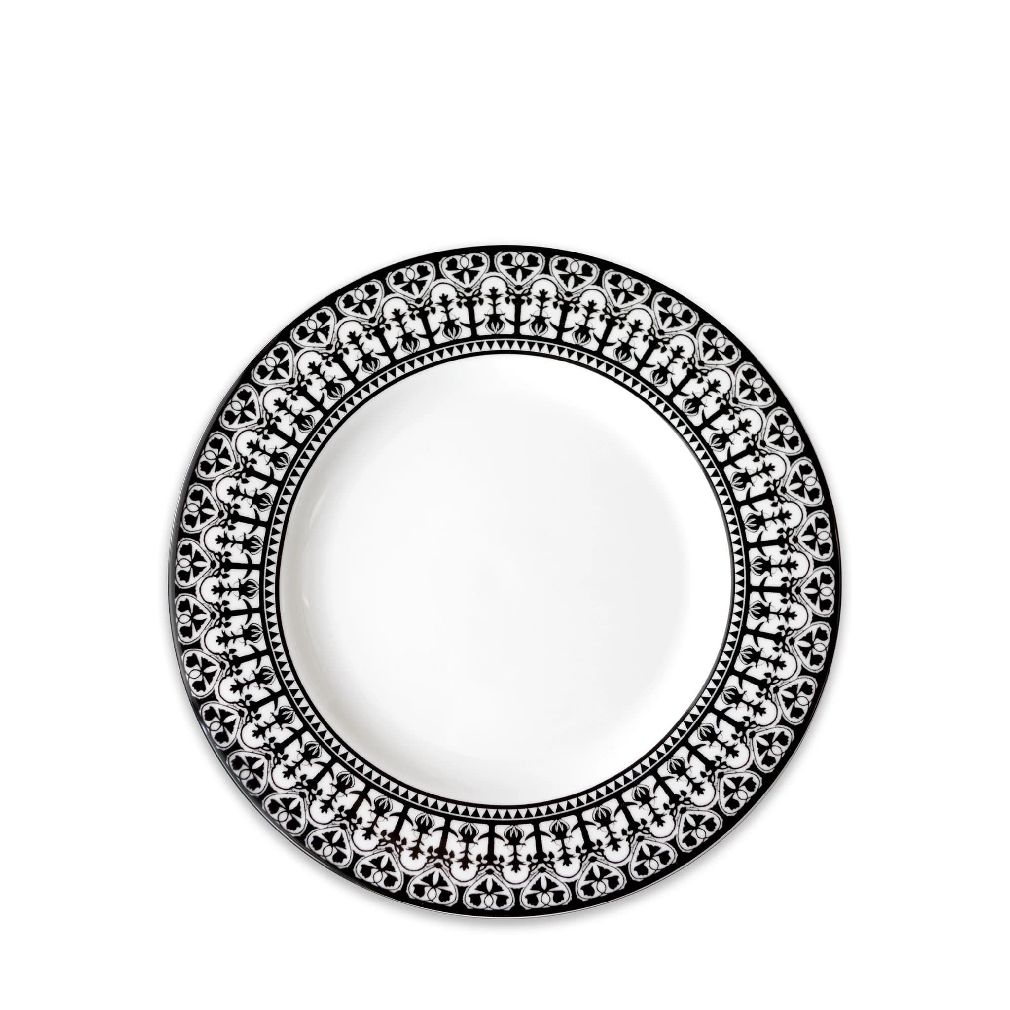 Matriarch Black & White Porcelain Salad Plate - Elegant Dinnerware for Fine Dining & Special Occasions
